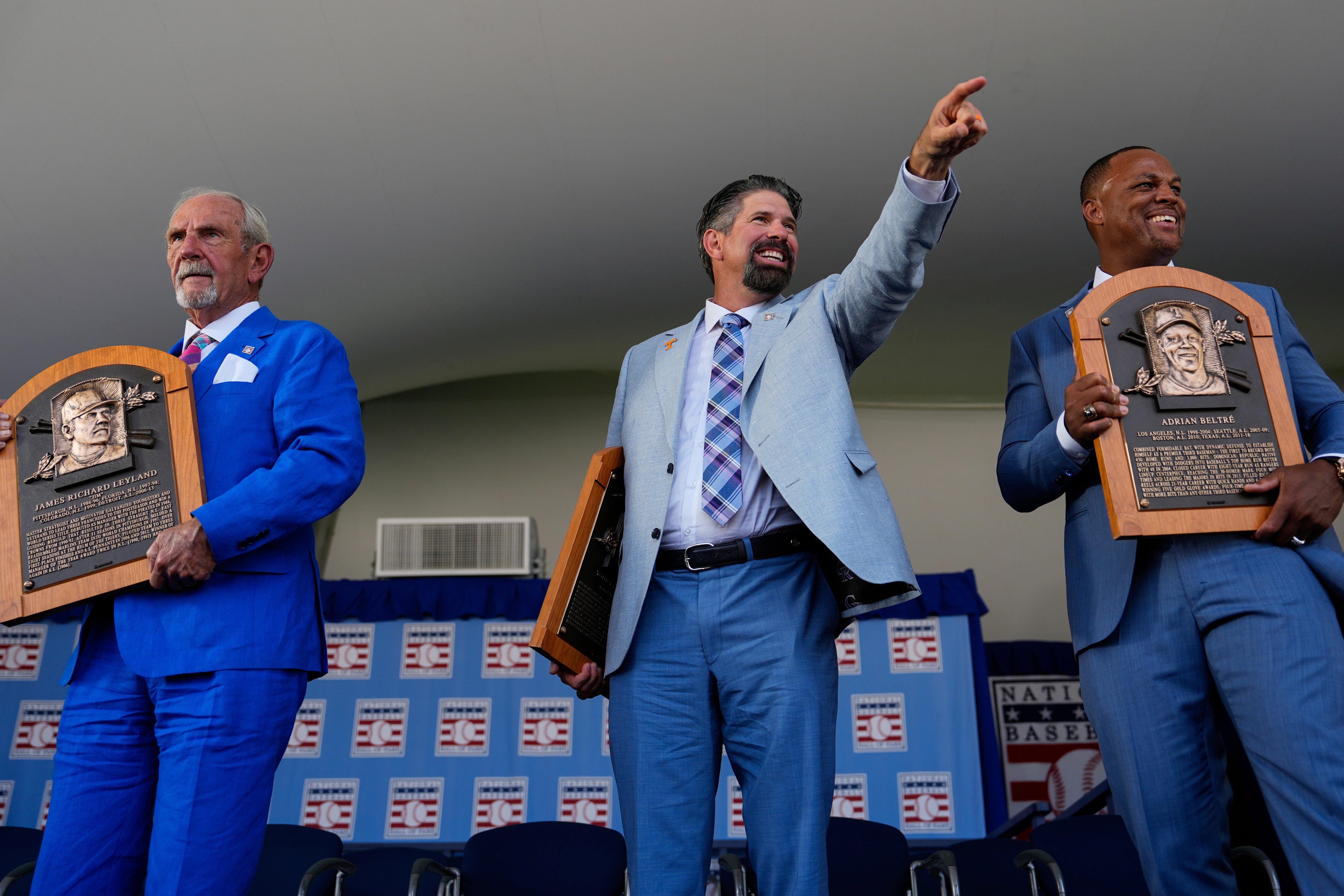 Four new members of the baseball Hall of Fame were inducted on Sunday