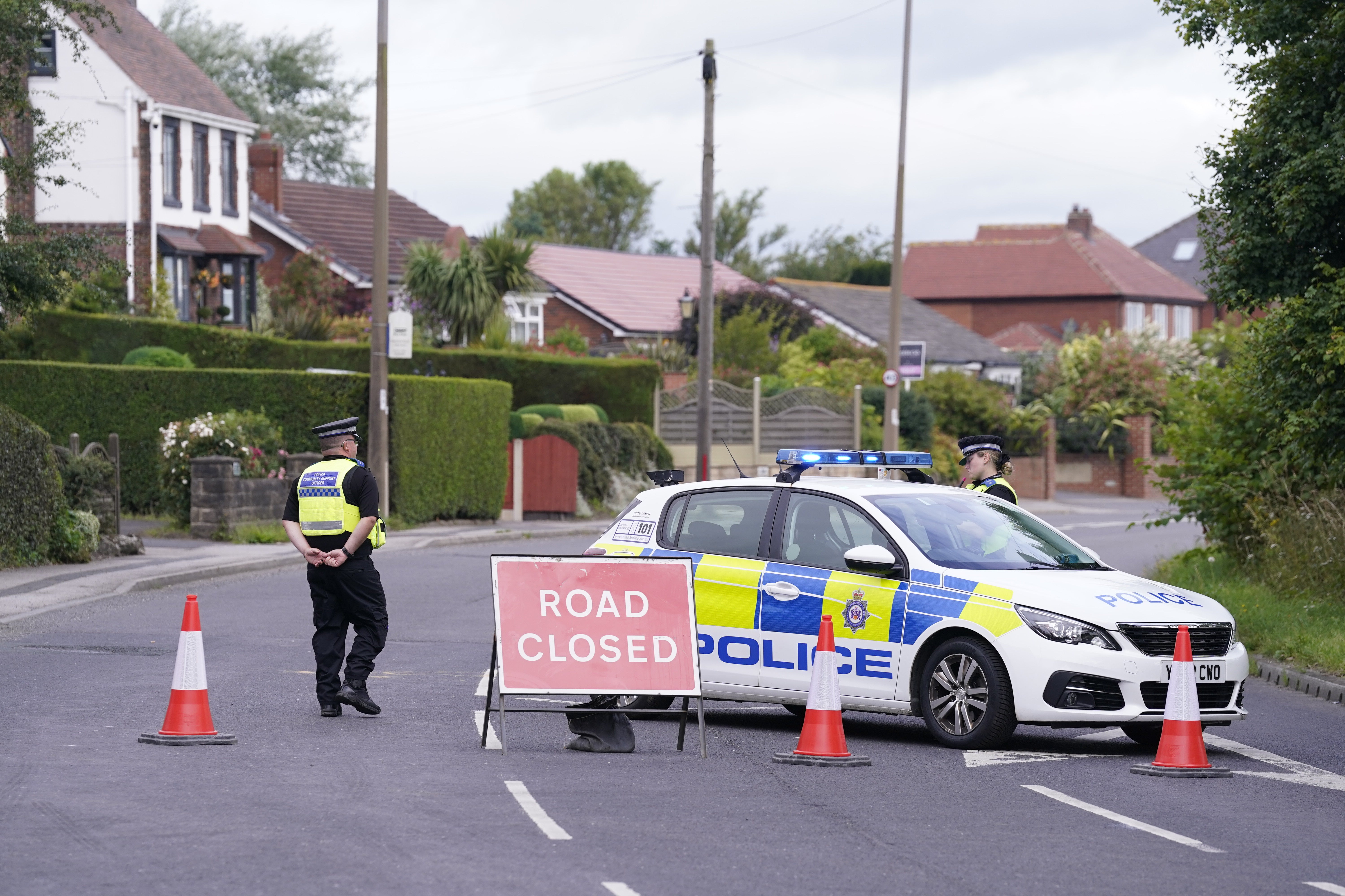 The collision scene remained closed while police investigations continued