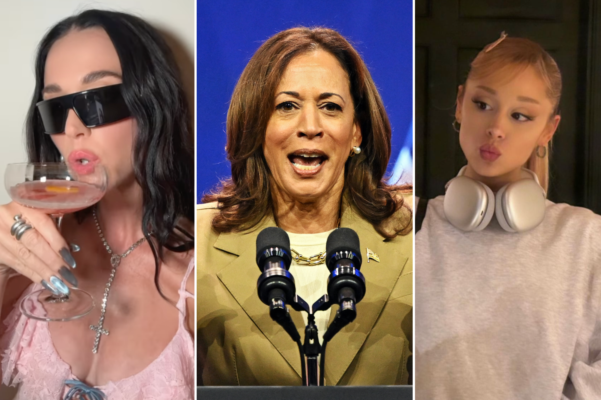 Kamala Harris has been backed by young celebrities, including Ariana Grande and Charli XCX.