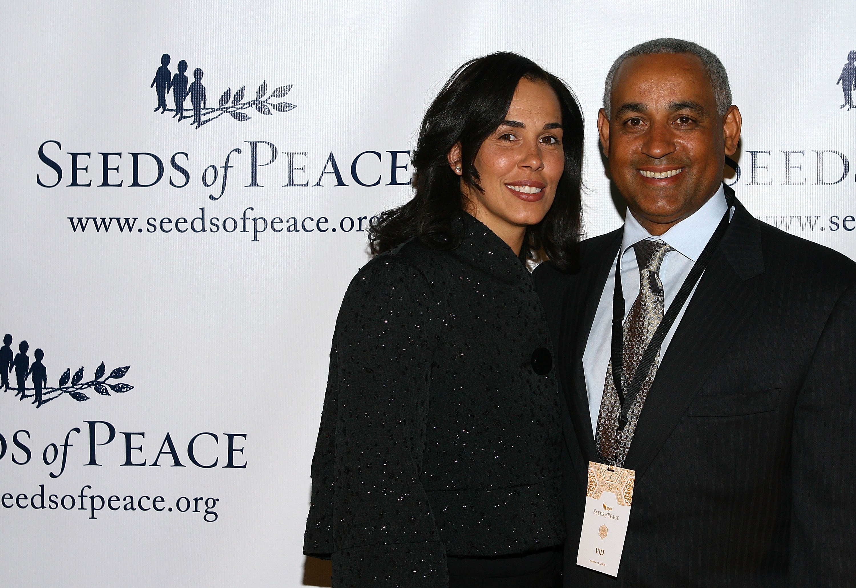 Rachel Minaya (left) and her husback Omar Minaya (right) pictured in New York City in 2008. Rachel was found dead in their home at the weekend