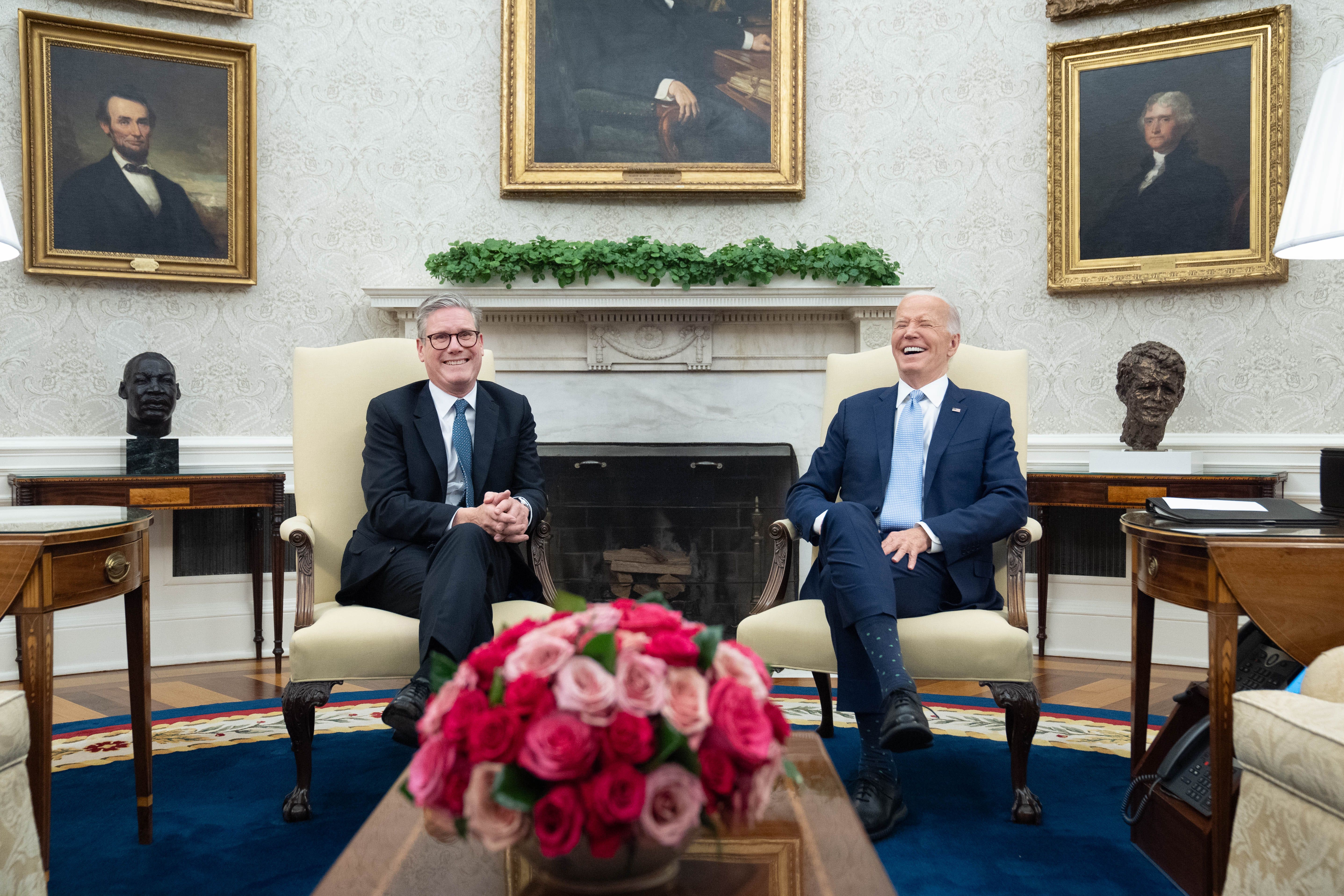 Prime Minister Sir Keir Starmer met US President Joe Biden at the White House in Washington DC (Stefan Rousseau/PA)