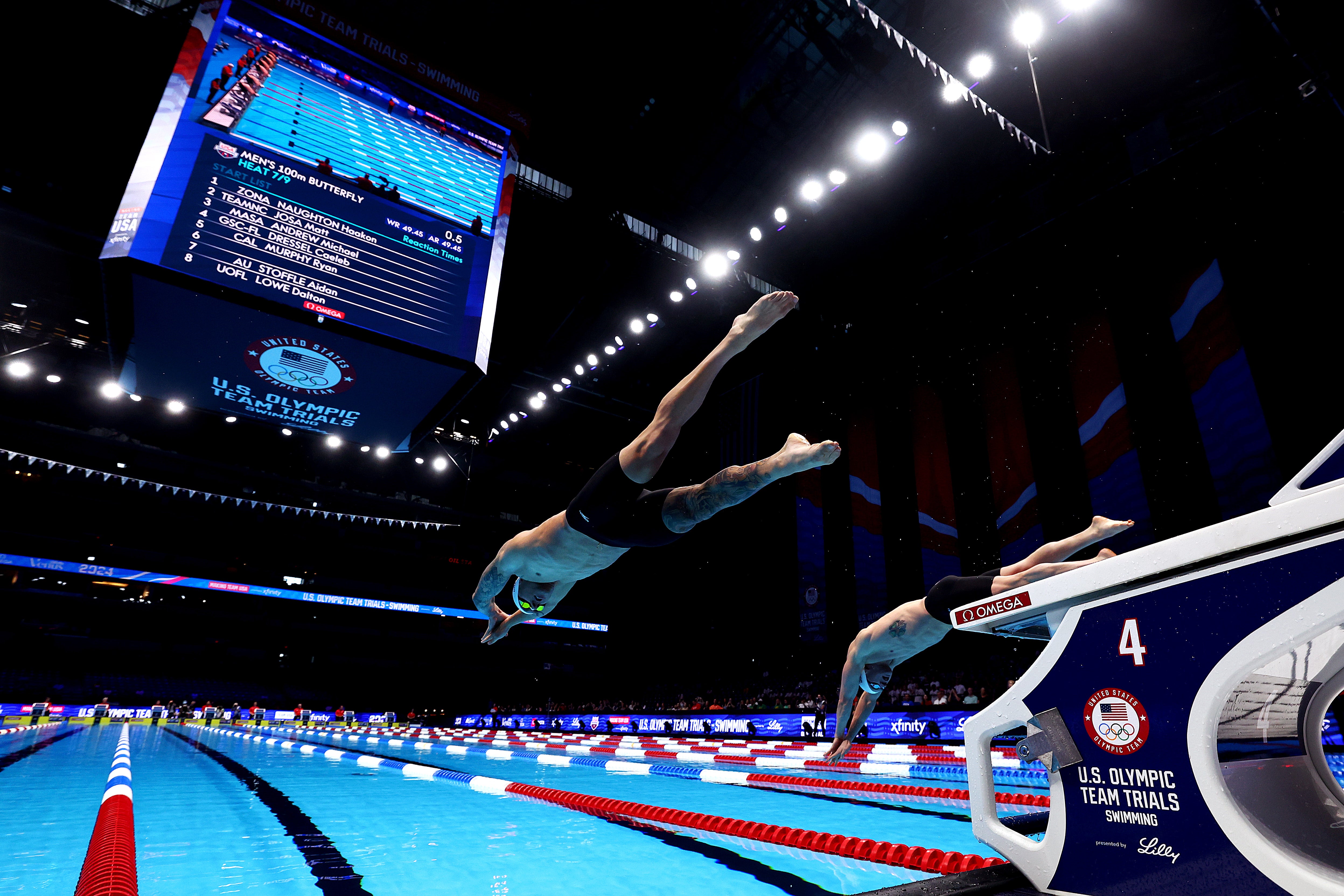 Caeleb Dressel at the US Olympic Team swimming trials at Lucas Oil Stadium