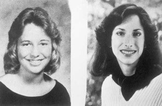 Lisa Levy, 20, (left) and Margaret Bowman, 21, (right) were beatened to death at Florida State University in Tallahassee. Bundy was convicted and sentenced to death for their murders