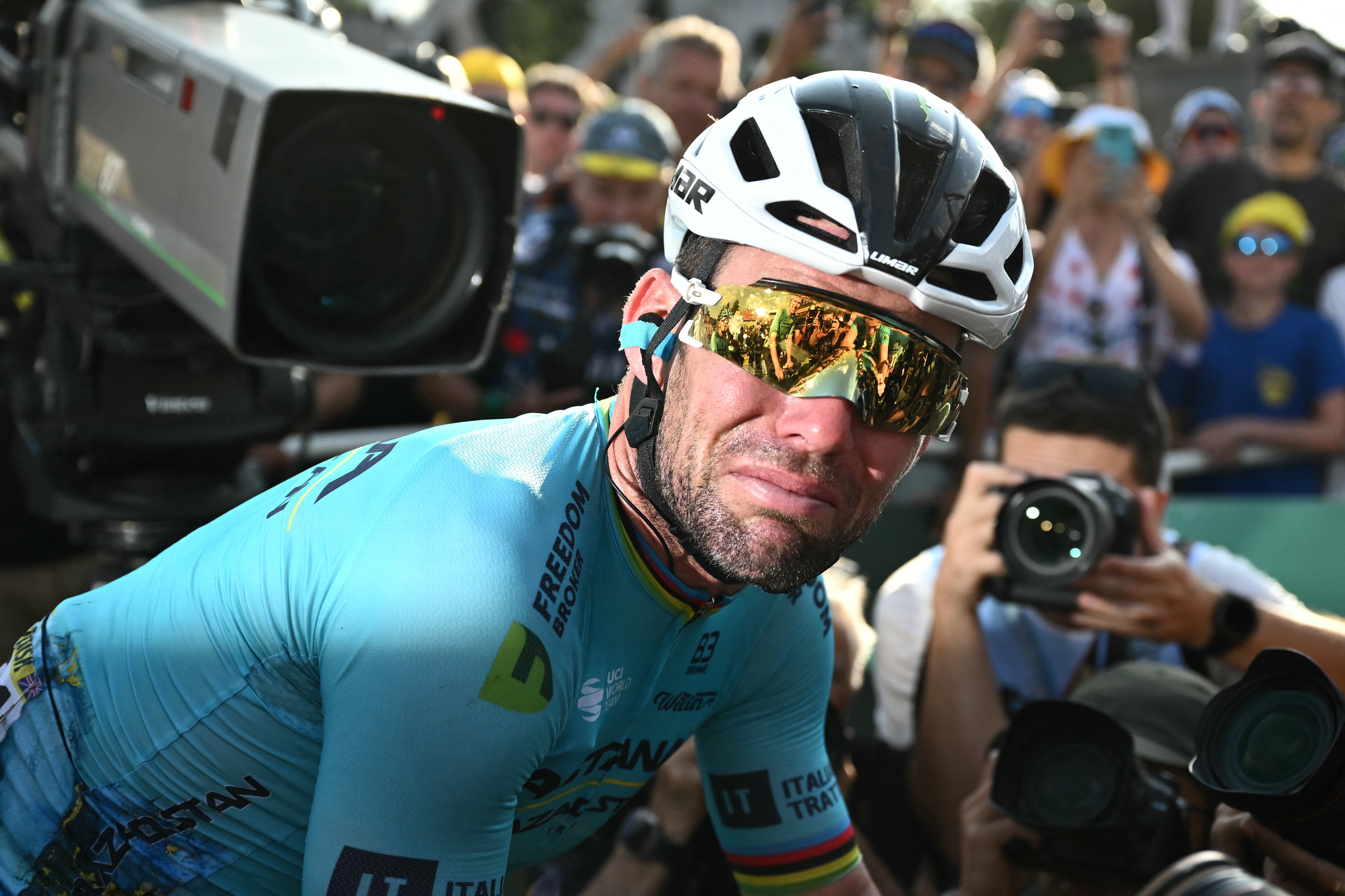 It was an emotional finish for Cavendish on his final Tour stage