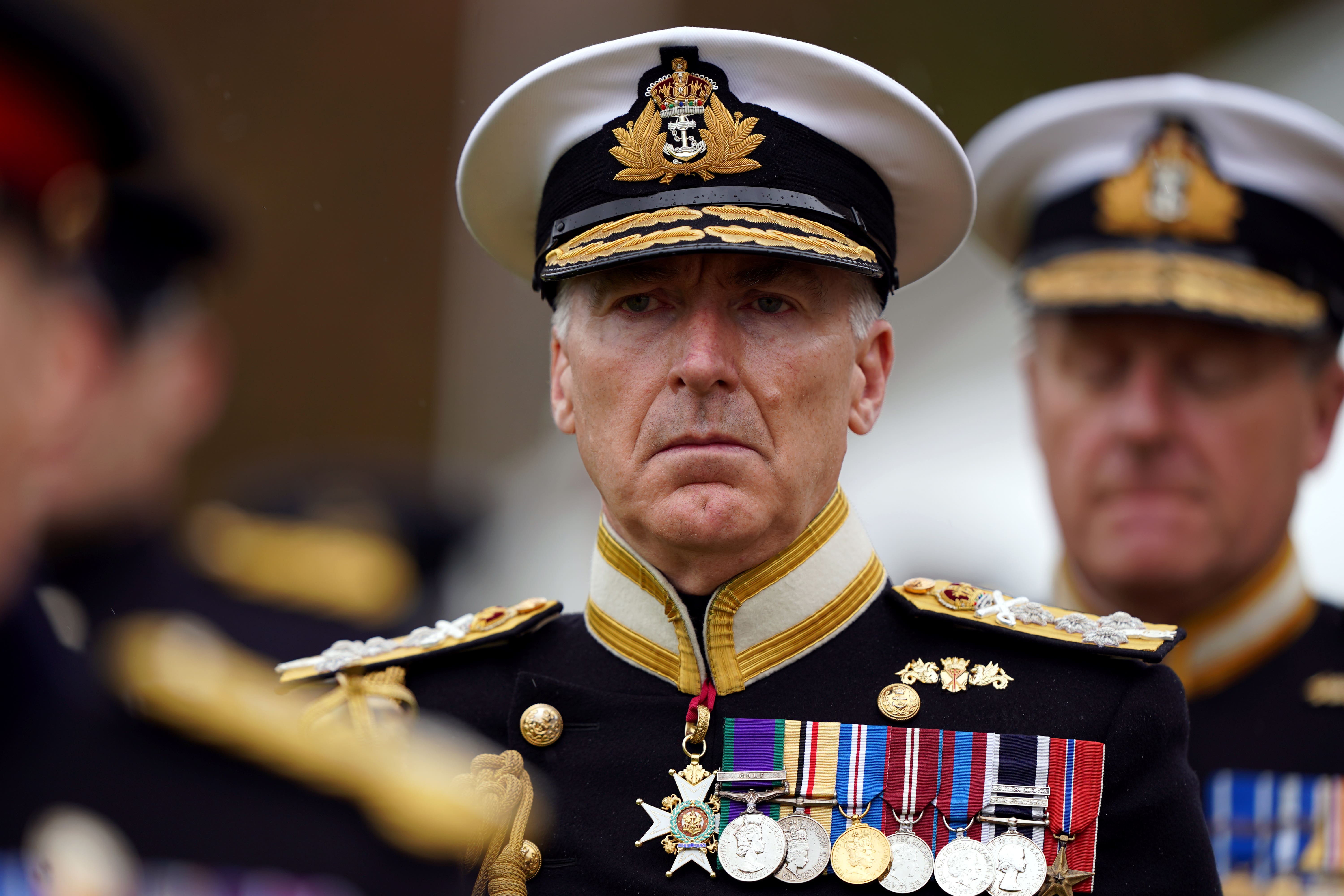 Chief of the Defence Staff Admiral Sir Tony Radakin has warned that the British military is ‘not as strong as we could be’ as it battles ‘historic underinvestment’ (Andrew Milligan/PA)