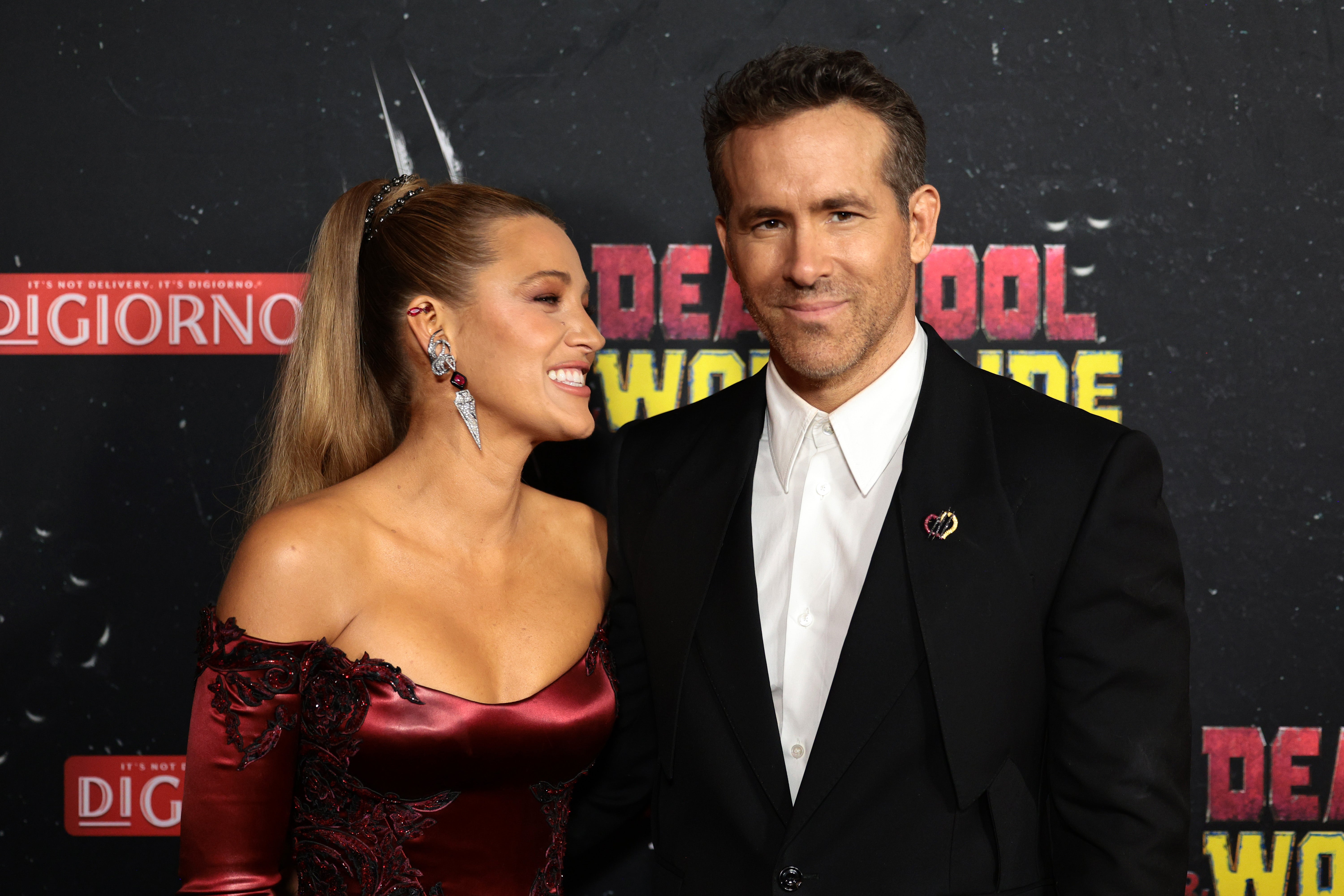 Blake Lively and Ryan Reynolds attend the "Deadpool & Wolverine" New York Premiere on July 22