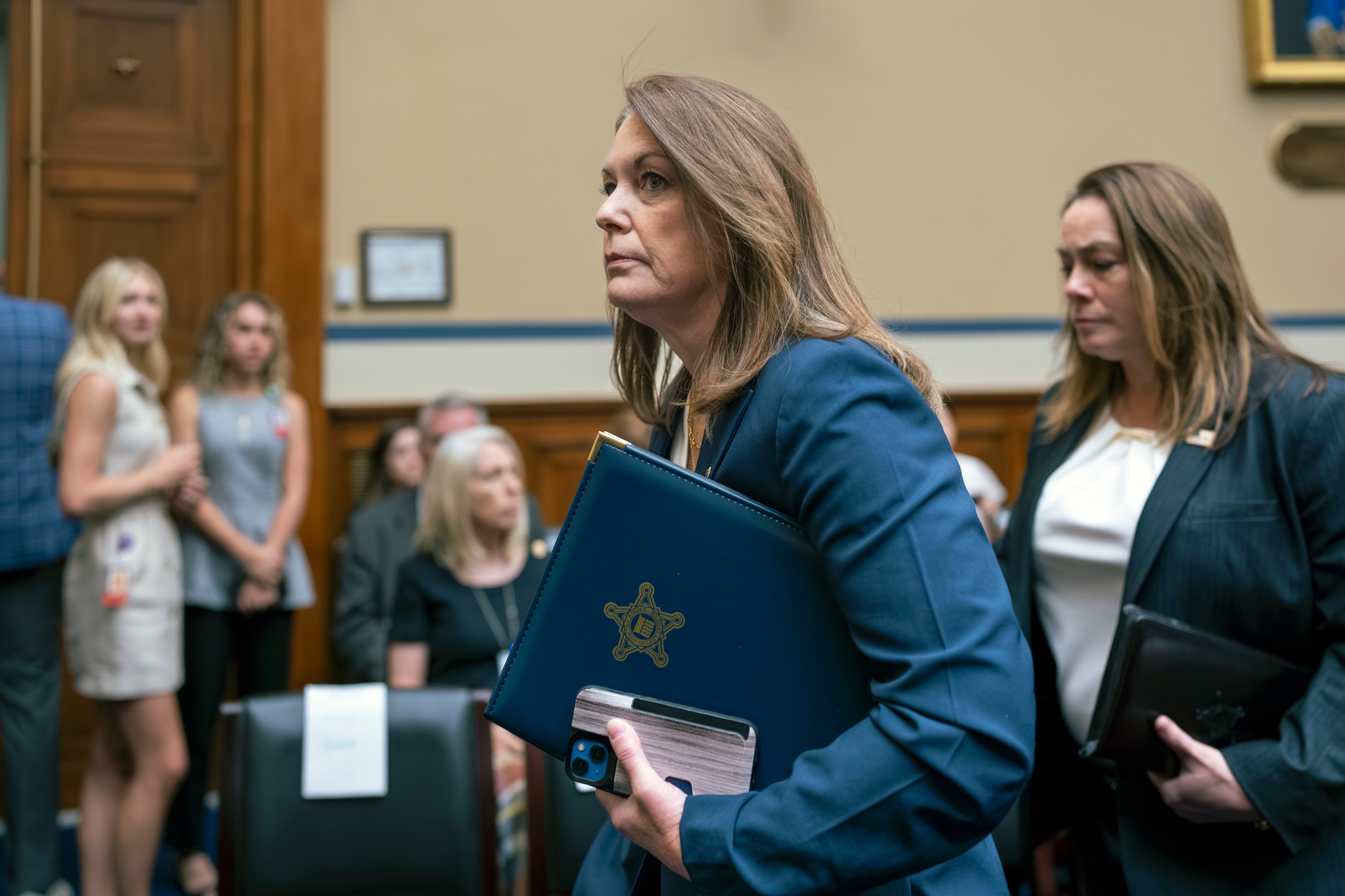 Kimberly Cheatle arrives to testify before the House Oversight Committee on July 22 about the attempted assassination of Trump. She resigned from her role as director of the Secret Service one day later.