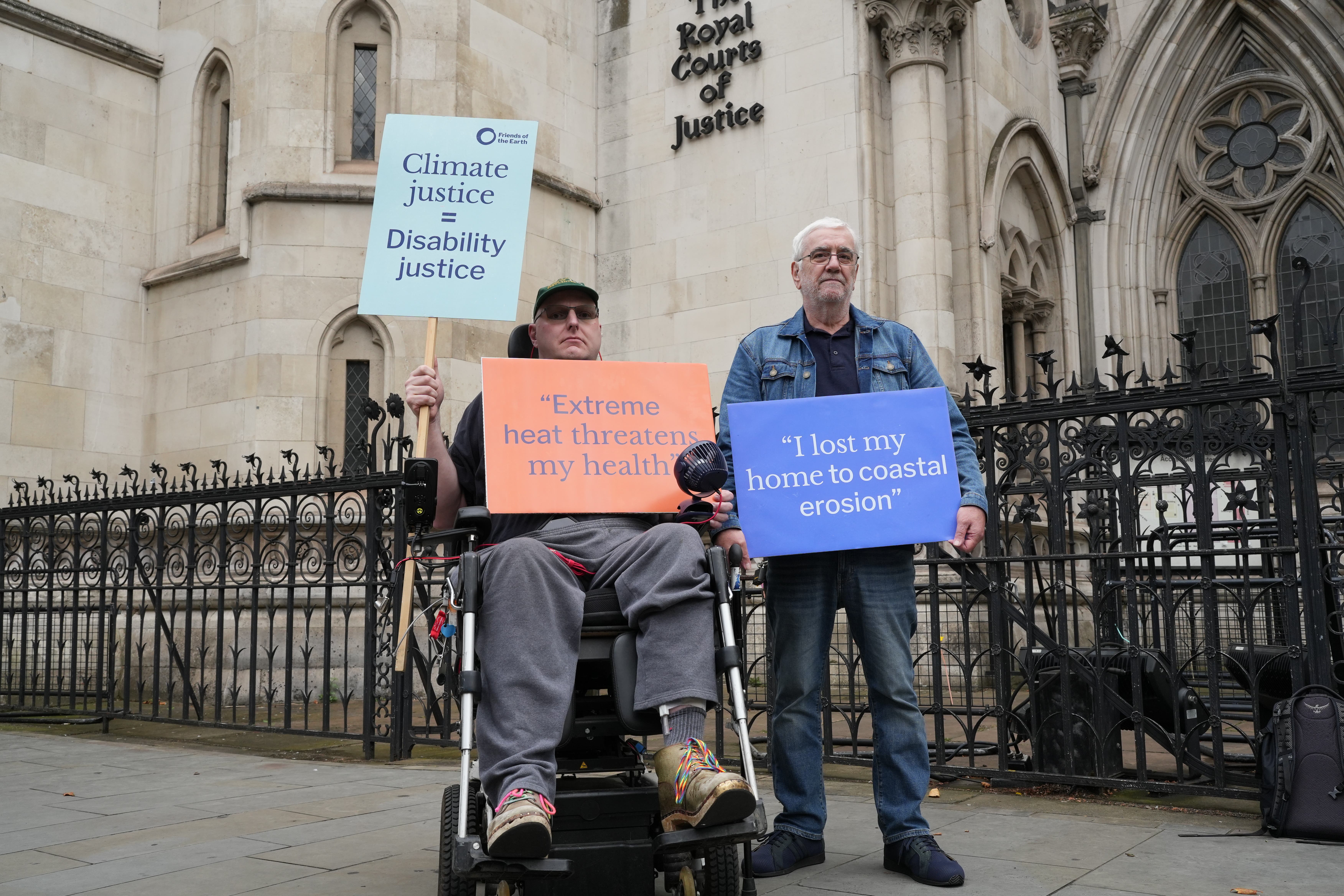 Doug Paulley (left) and Kevin Jordan have suffered harm as a result of climate change, the court was told (Friends of the Earth/PA)