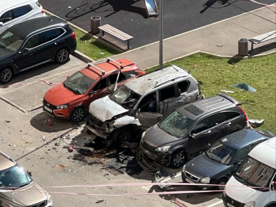 A photo posted by Kremlin-approved media outlet Ria Novosti shows the car after the explosion