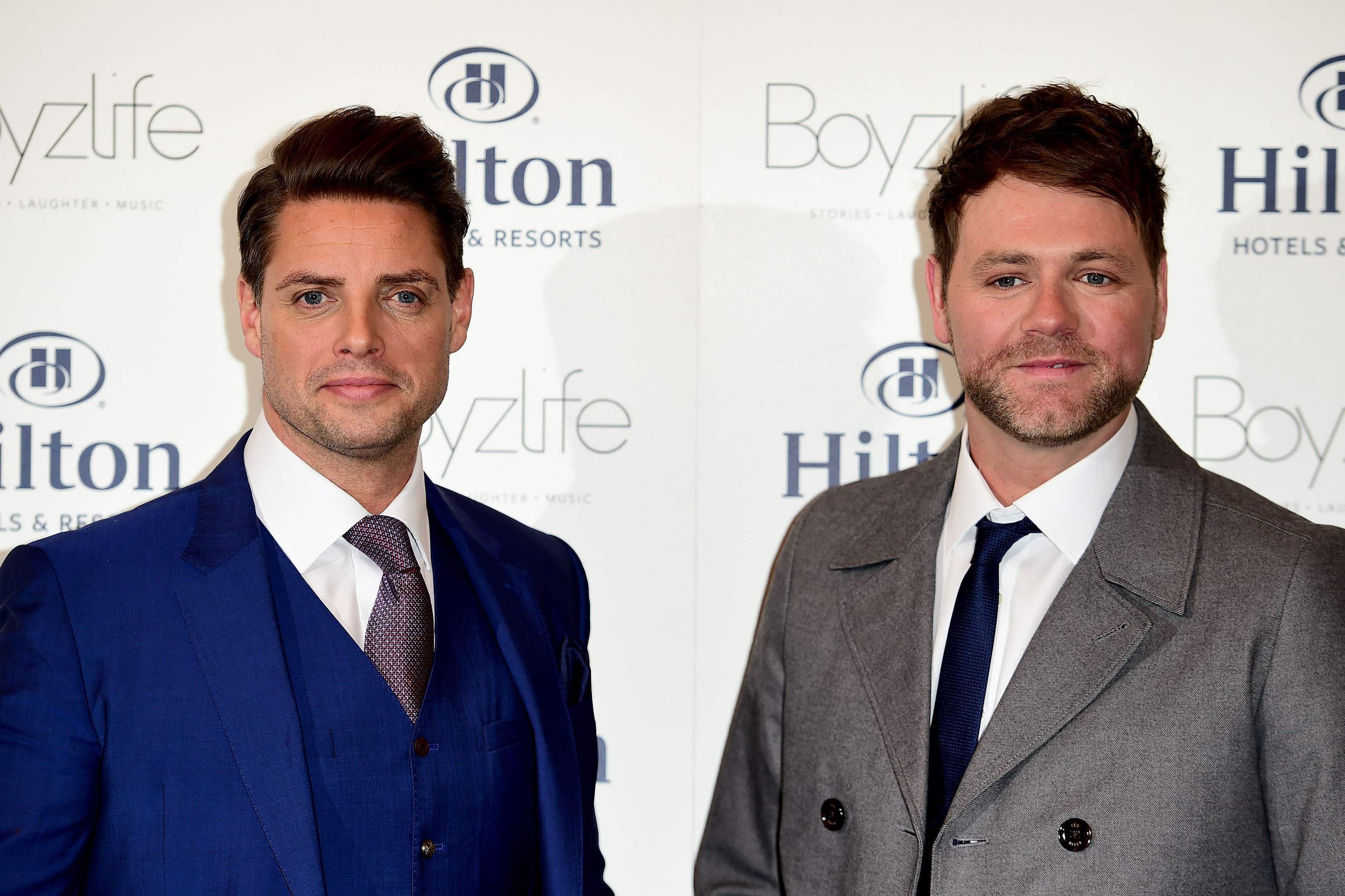 Keith Duffy from Boyzone and Brian McFadden from Westlife have joined forces as Boyzlife (Ian West/PA)