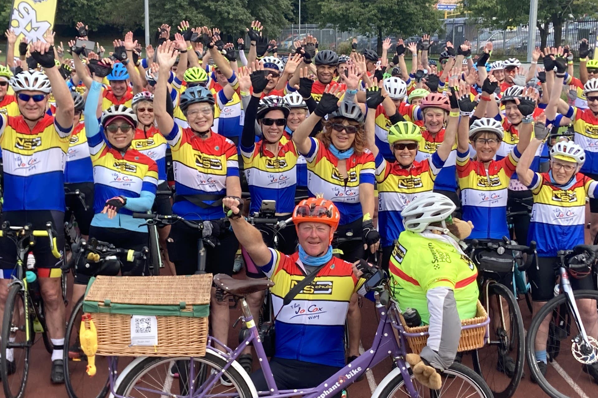 Riders at the start of the 2024 Jo Cox Way event in Cleckheaton (handout/PA)