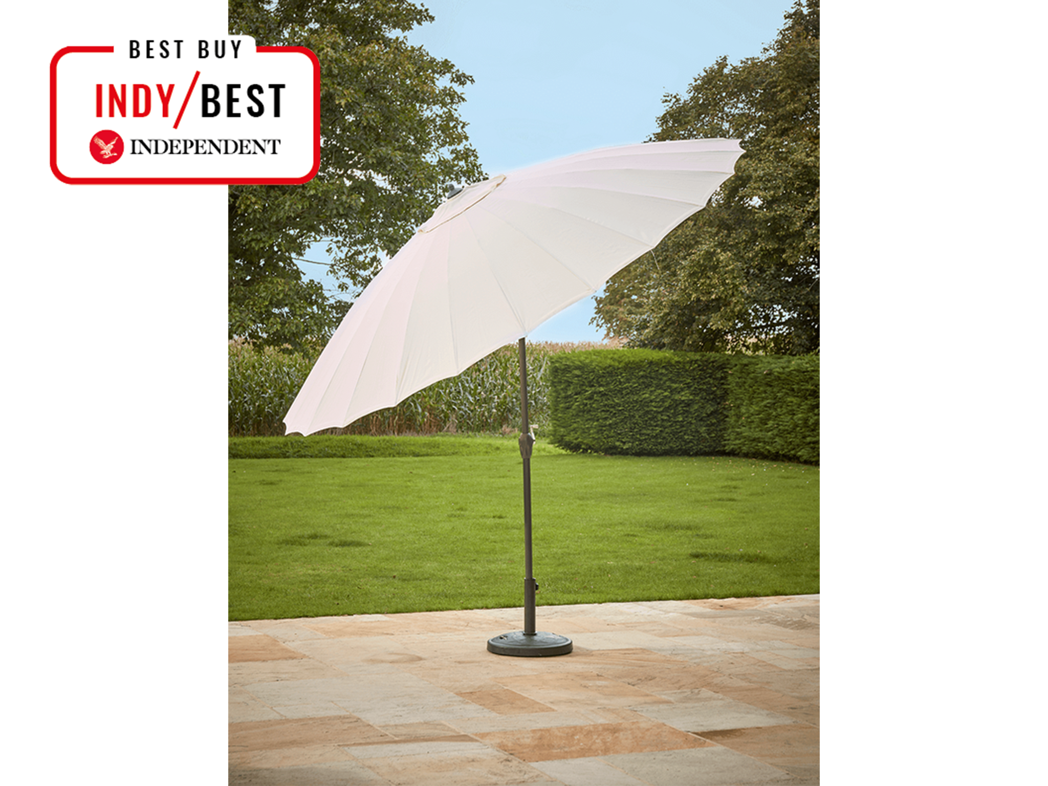 best garden parasol indybest review Cox & Cox Kyoto parasol, cream