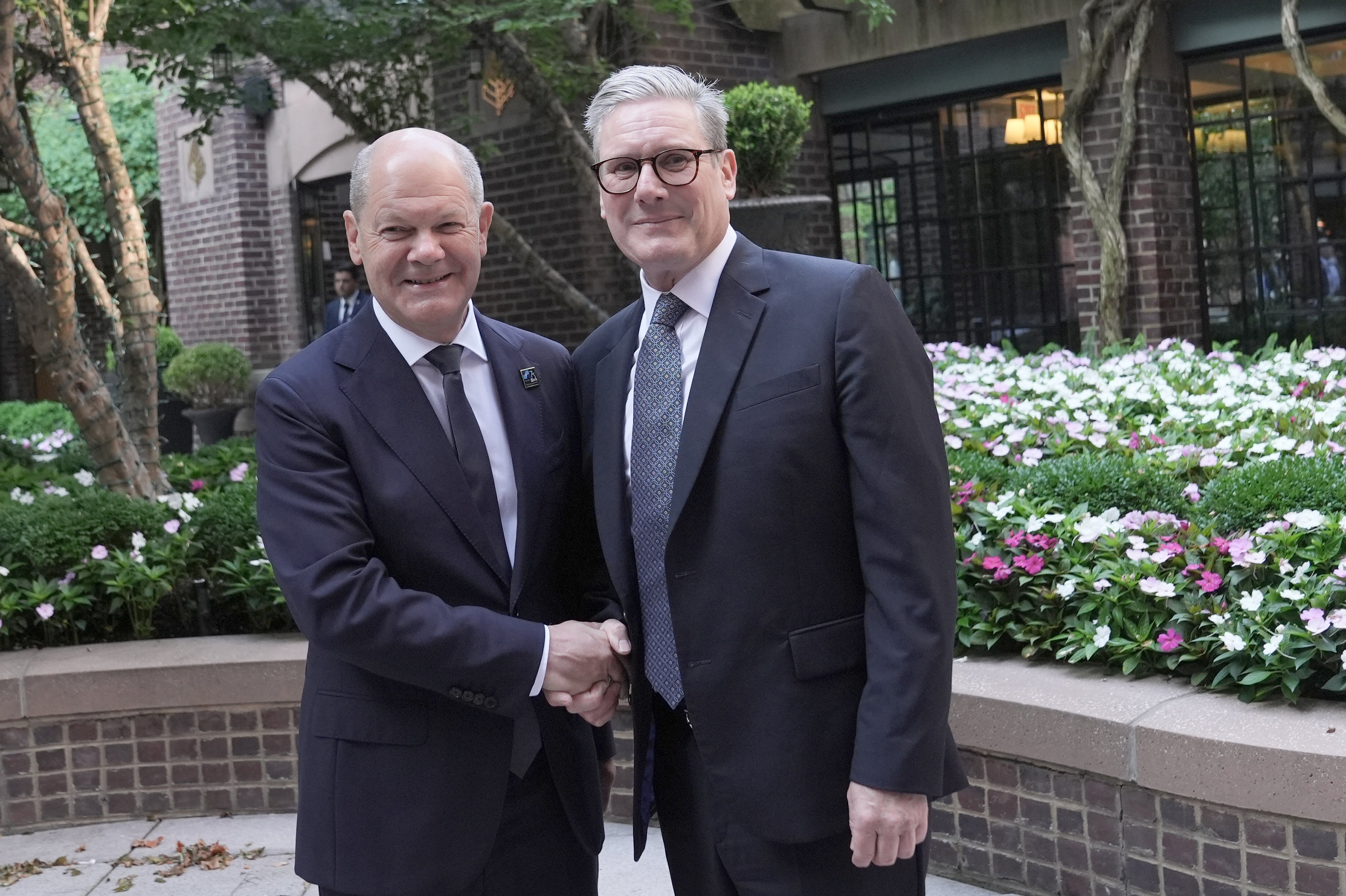 Keir Starmer with German chancellor Olaf Scholz at the recent Nato summit in the US