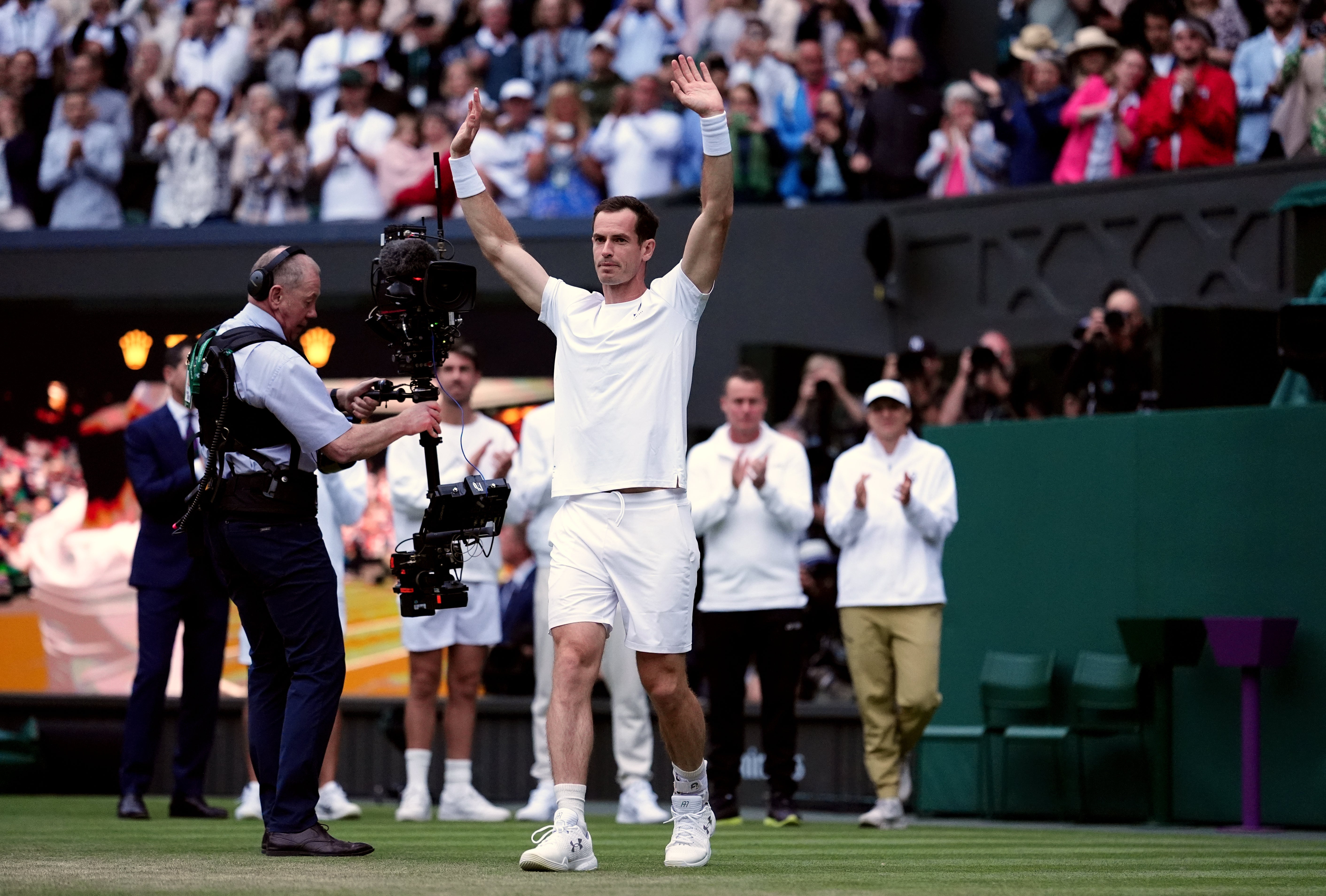 Andy Murray was given an emotional send-off at Wimbledon (Zac Goodwin/PA)