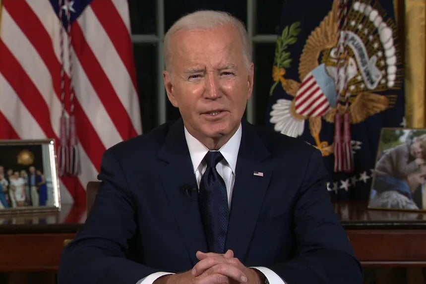 President Joe Biden will address the nation on Wednesday evening, for the first time since dropping out of the 2024 election