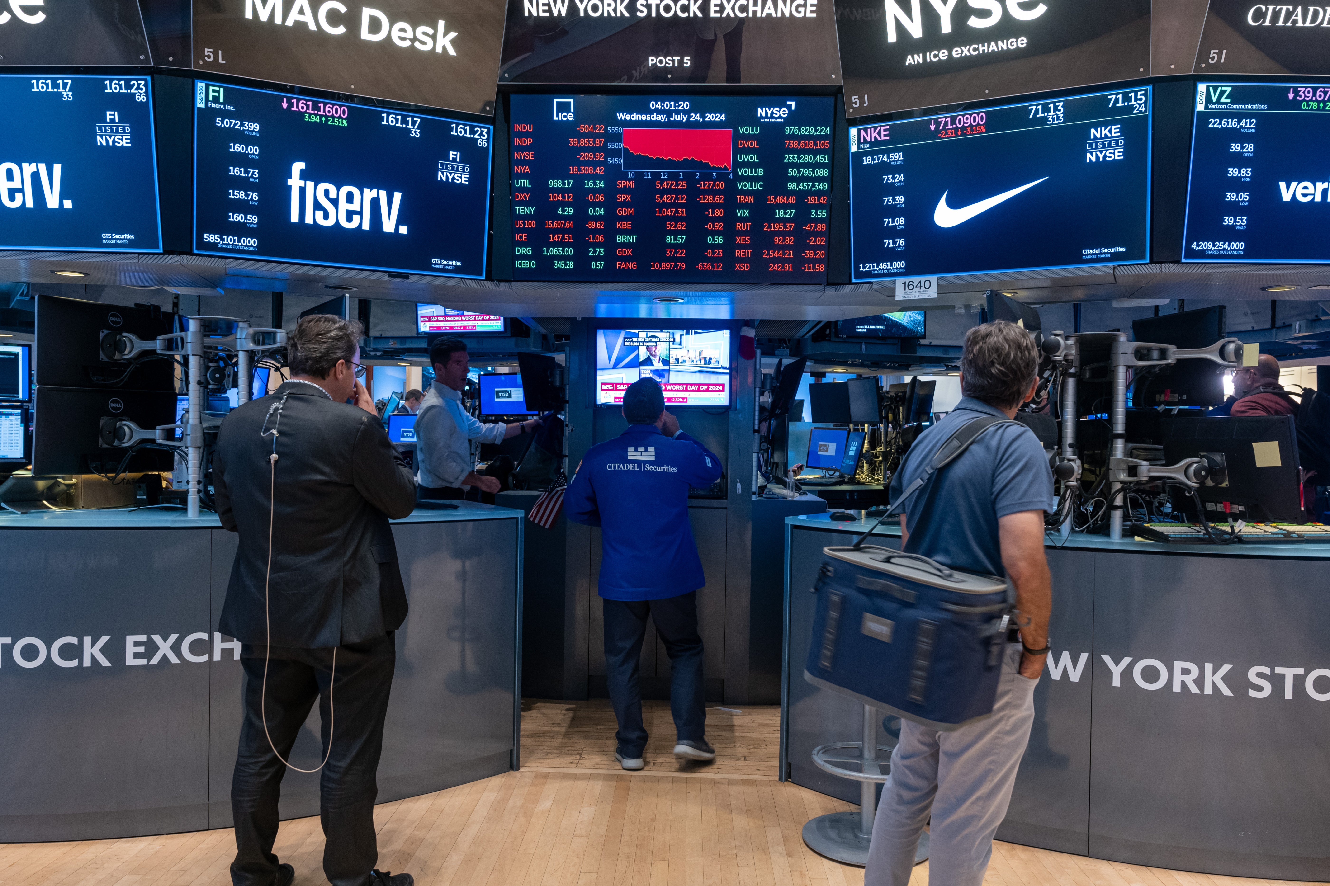 The Nasdaq experienced its steepest one-day decline since October 2022 after tech companies reported their second-quarter earnings