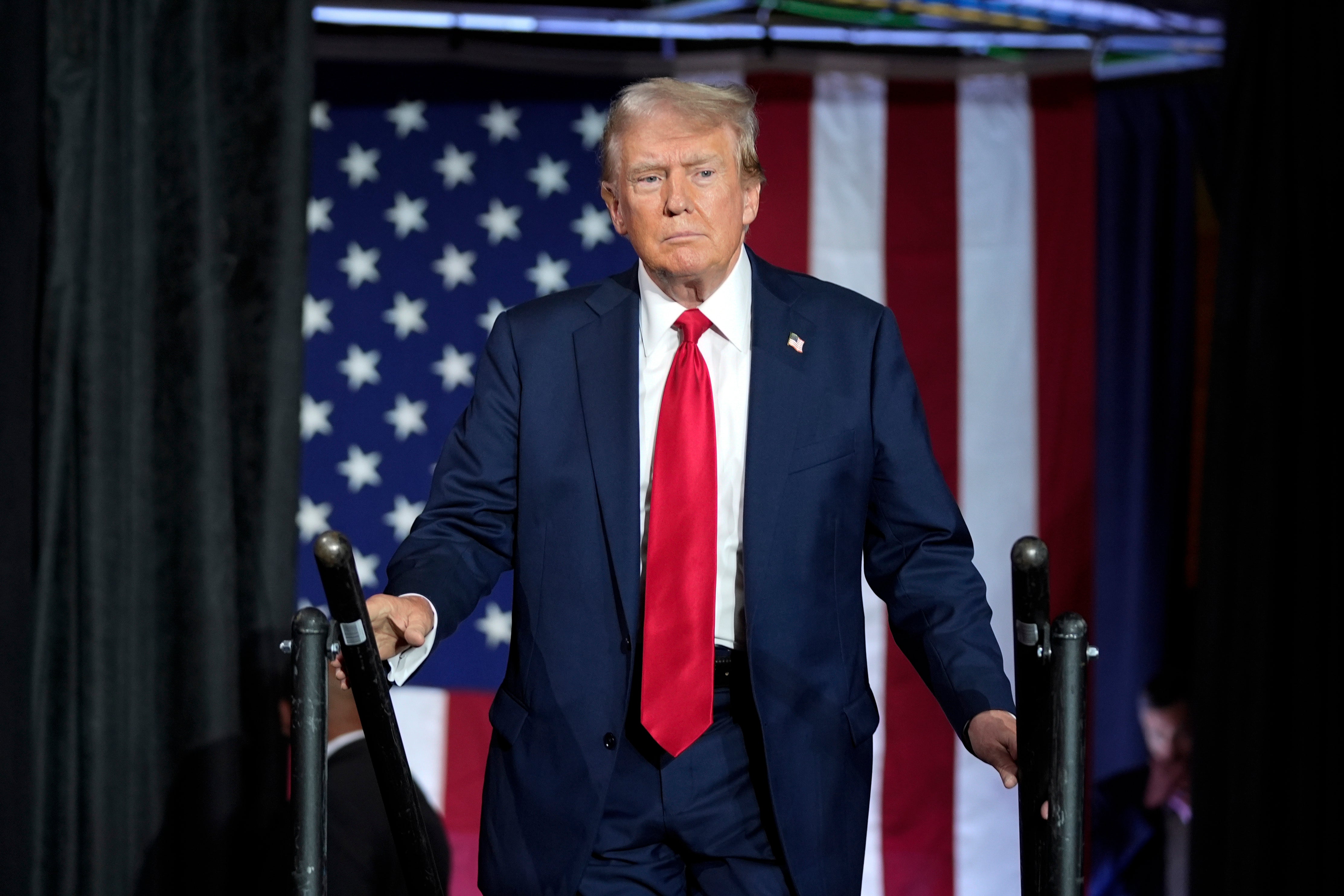 After attacks on his new prsumptive Democrat rival, Trump returned to his typical fiery rhetoric – speaking about topics including the US -Mexico border, abortion and the ‘rigged’ 2020 election