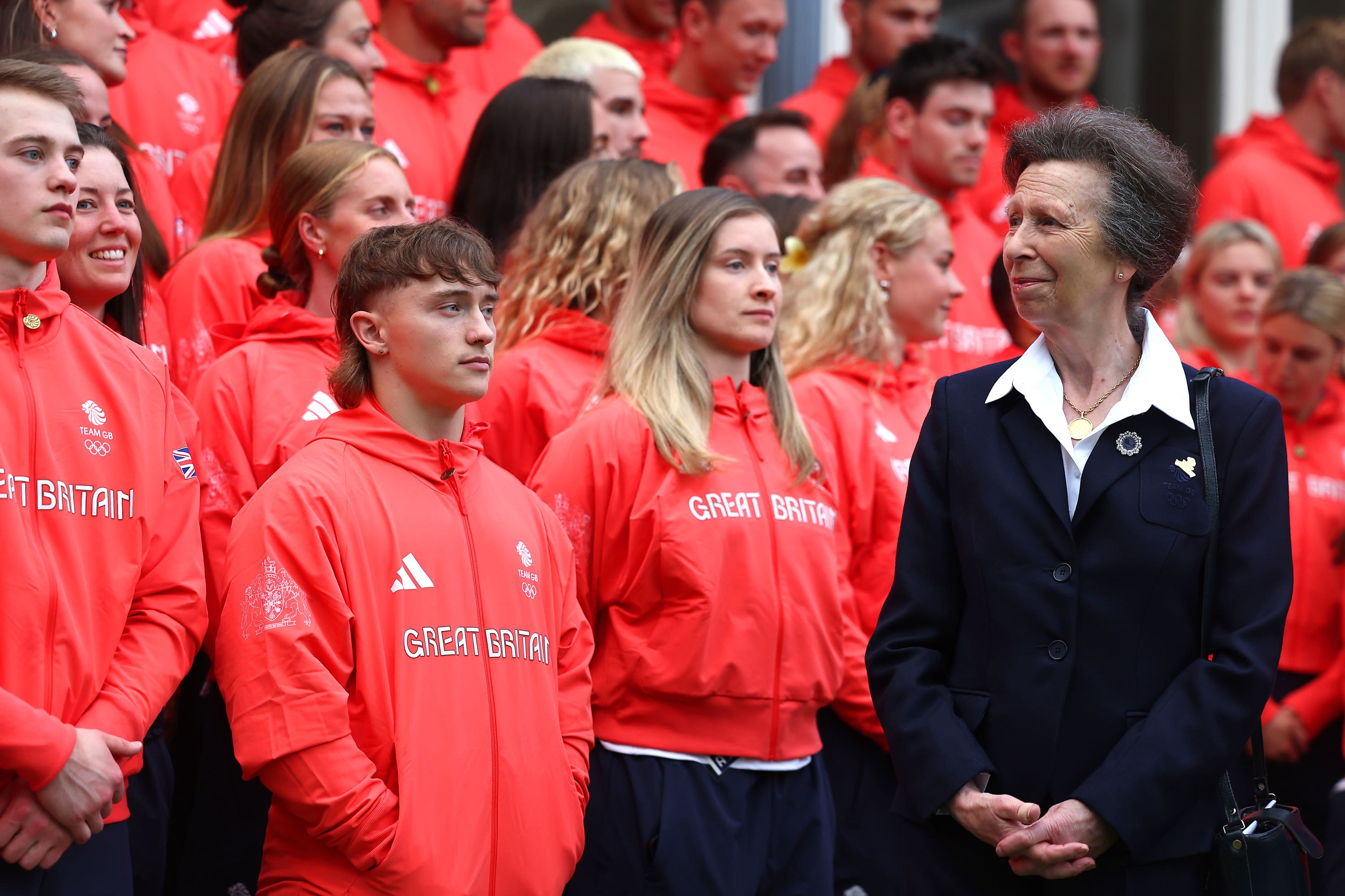 The Princess Royal joins members of Team GB at the British Embassy in Paris (Richard Pelham/PA)