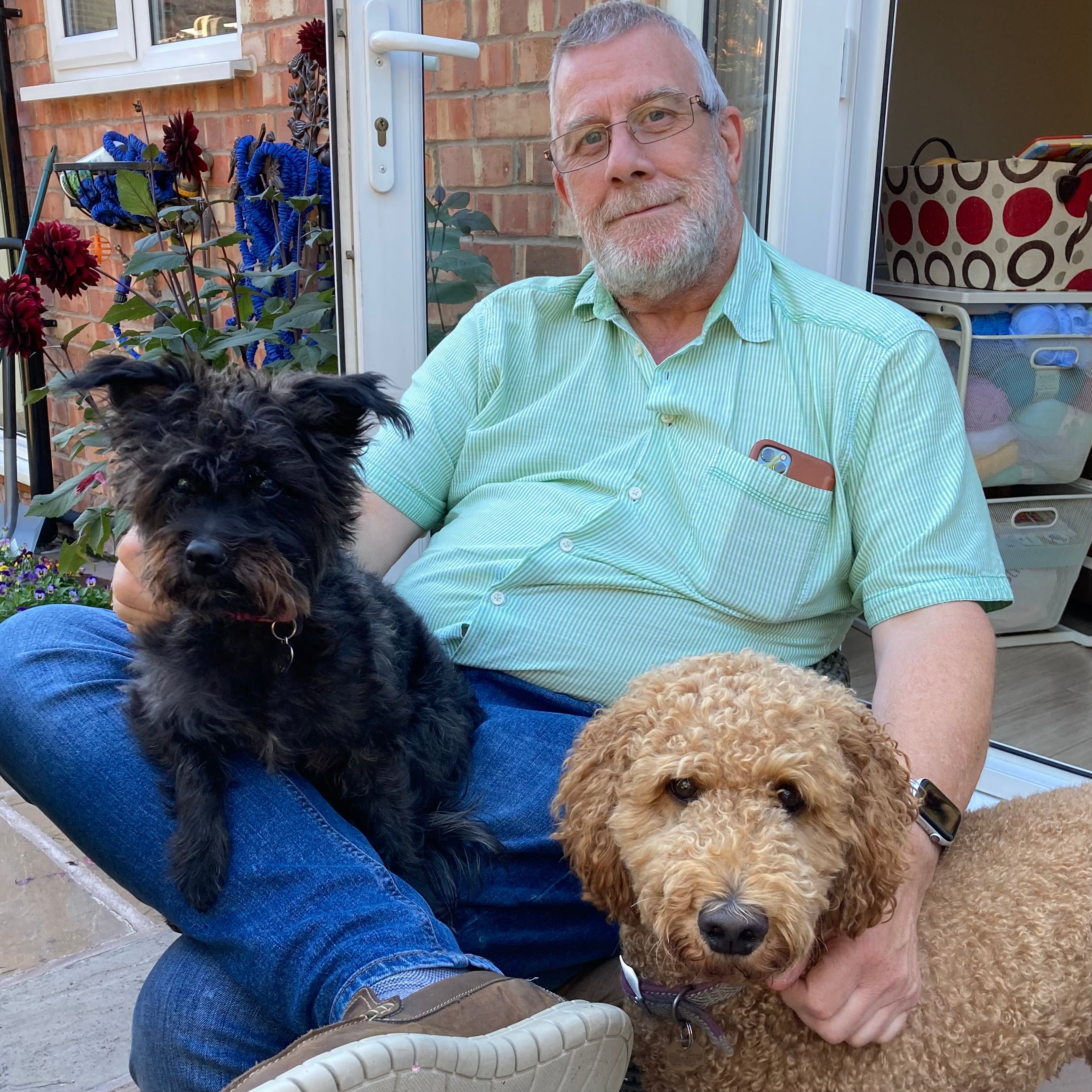 Gerry with his two dogs