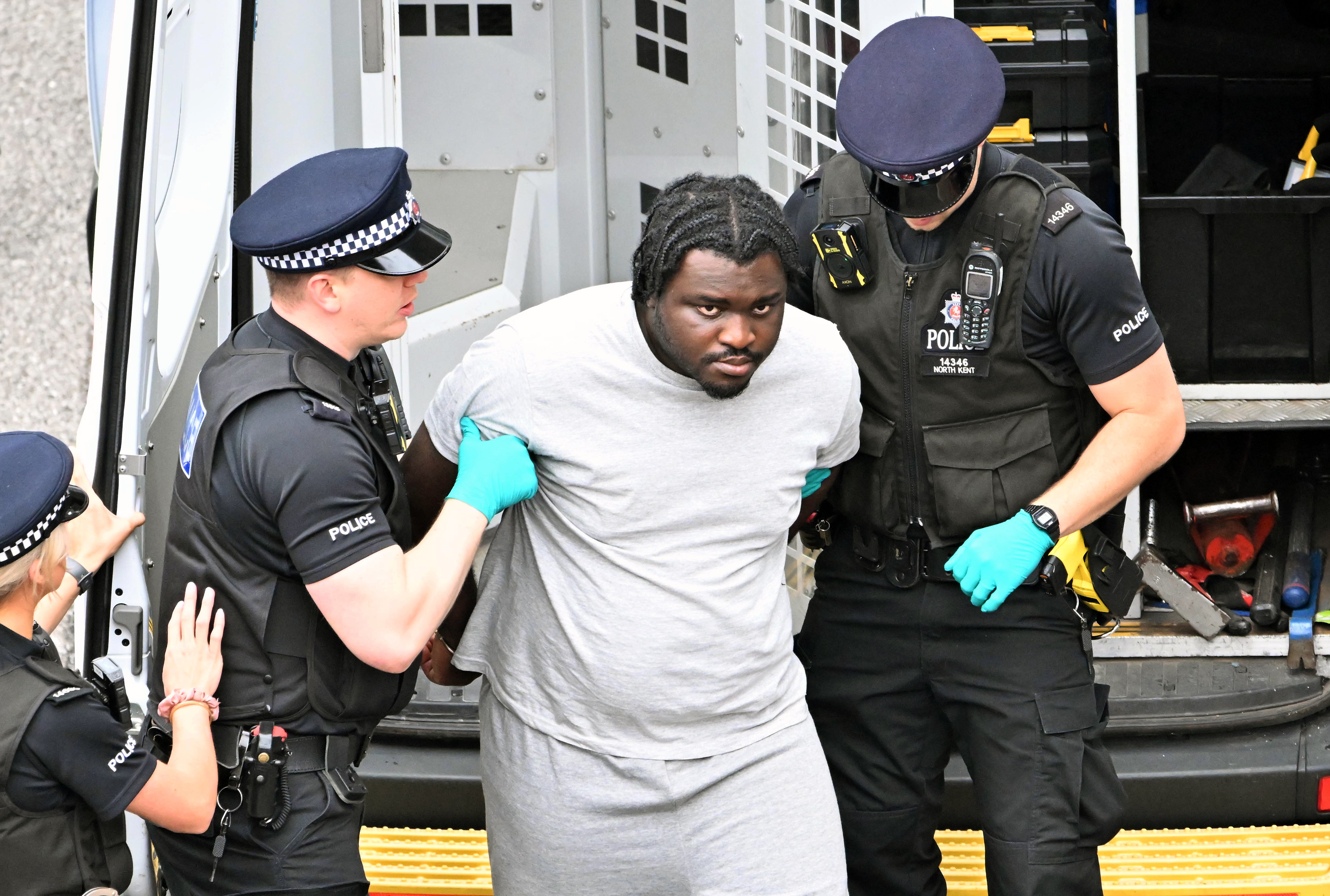 Anthony Esan pictured arriving at Medway Magistrates Court