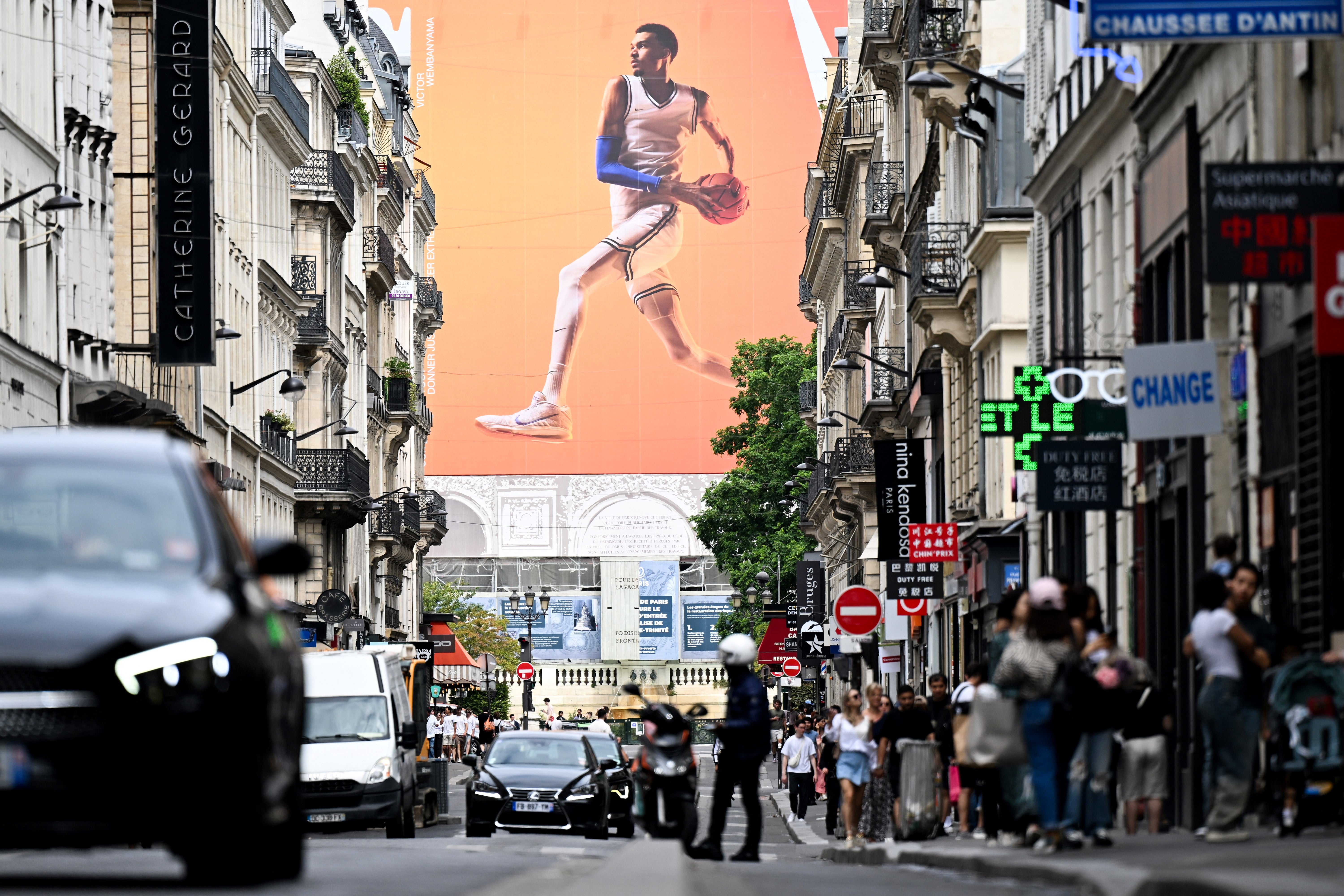 An advertisment depicts French basketball star Victor Wembanyama