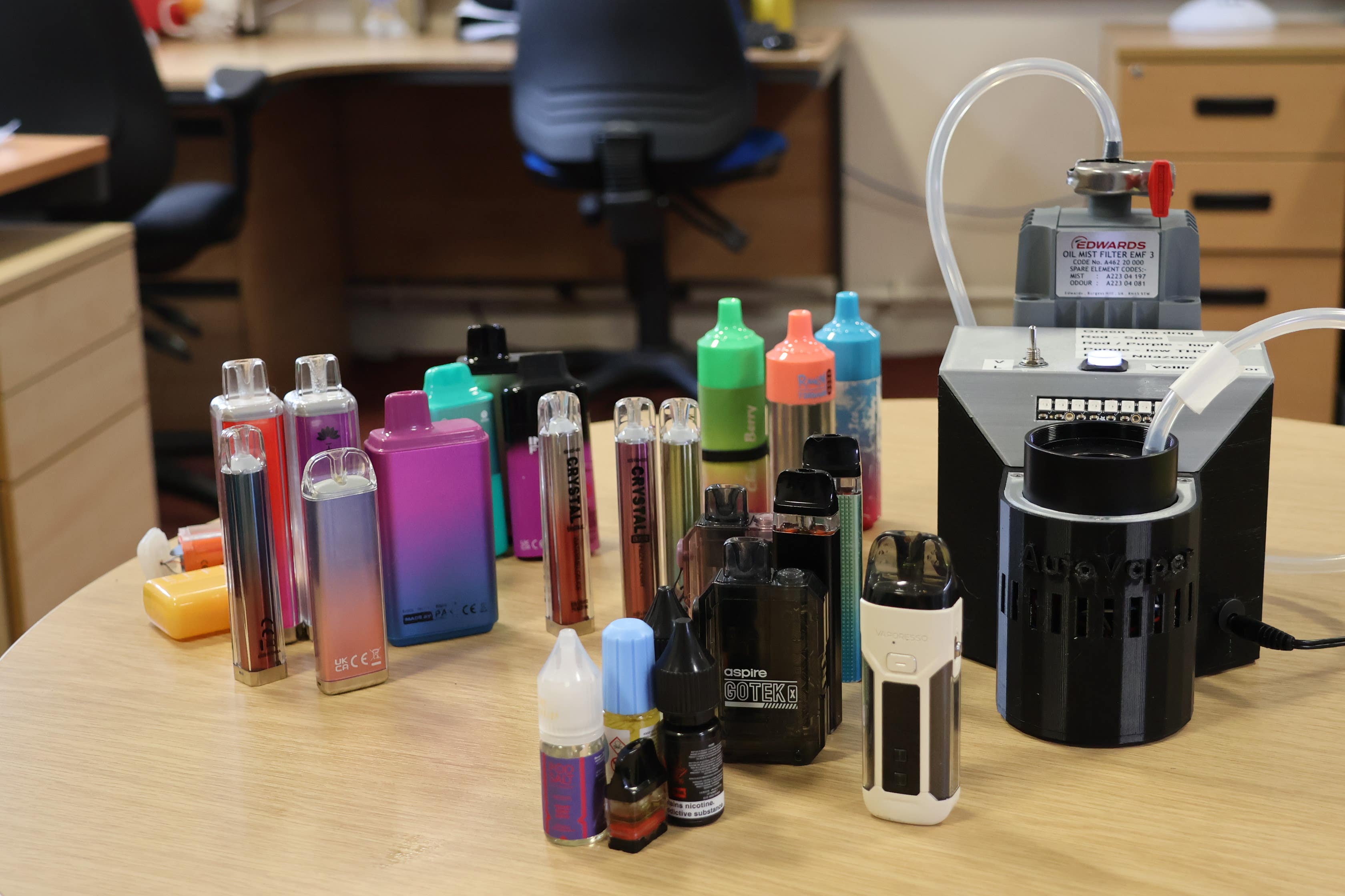 The vapes were tested by Professor Chris Pudney from the University of Bath (University of Bath/PA)