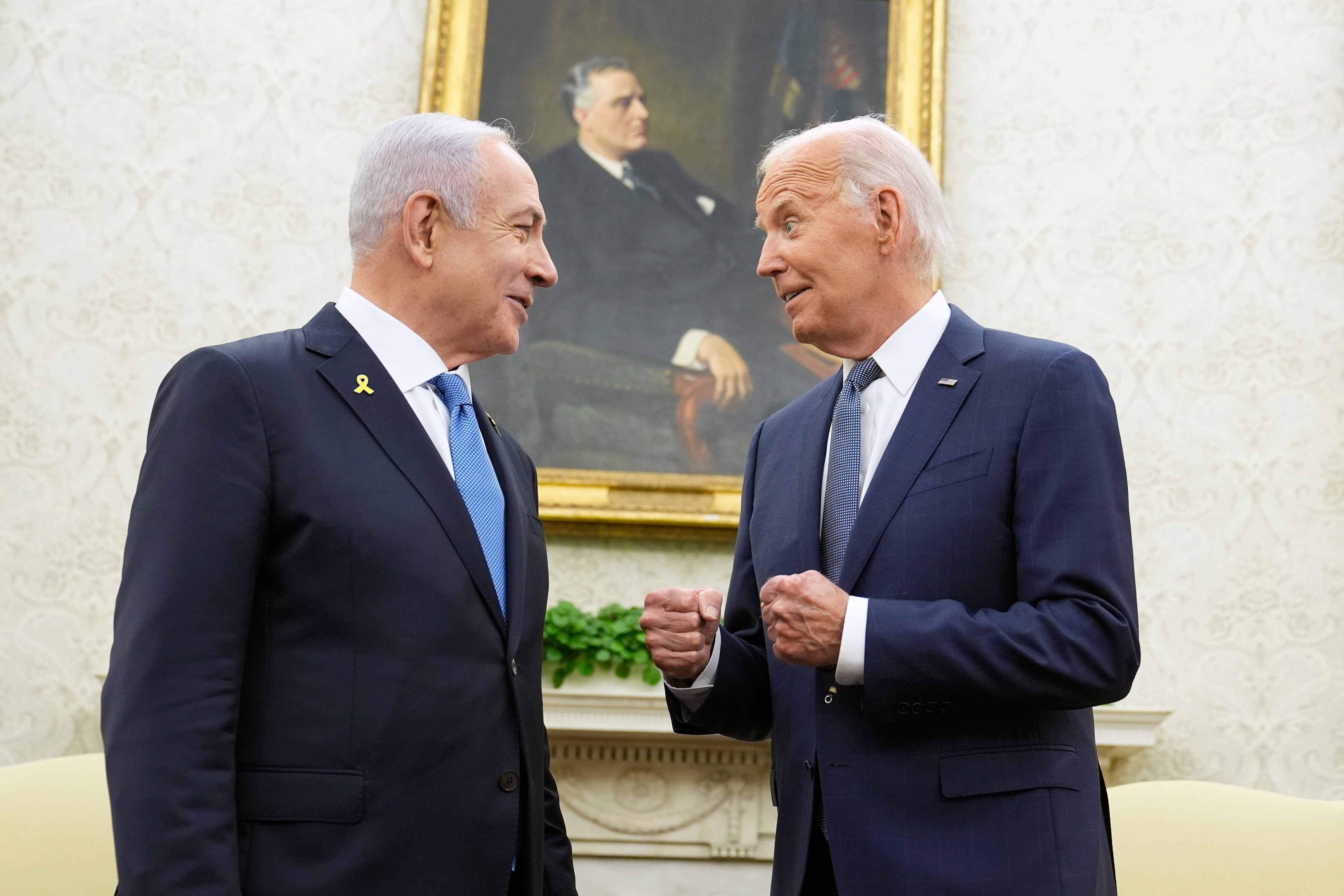 President Joe Biden with Israeli prime minister Benjamin Netanyahu earlier this year