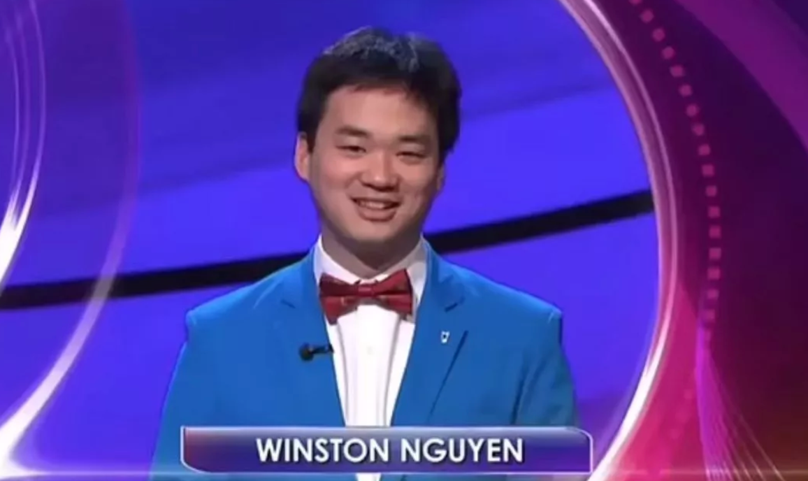 Winston Nguyen, pictured in 2014 competing on the game show ‘Jeopardy!,’ now faces charges related to soliciting sexual photos from children while teaching math at a Brooklyn, New York school