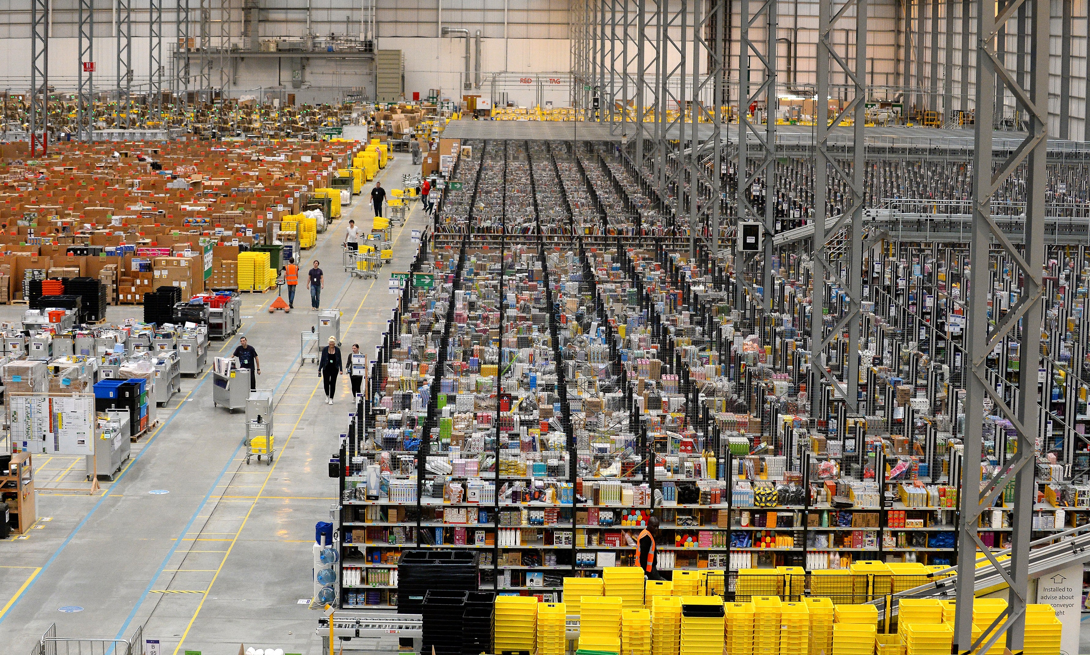 An Amazon fulfilment centre in Peterborough – but their web services are even busier