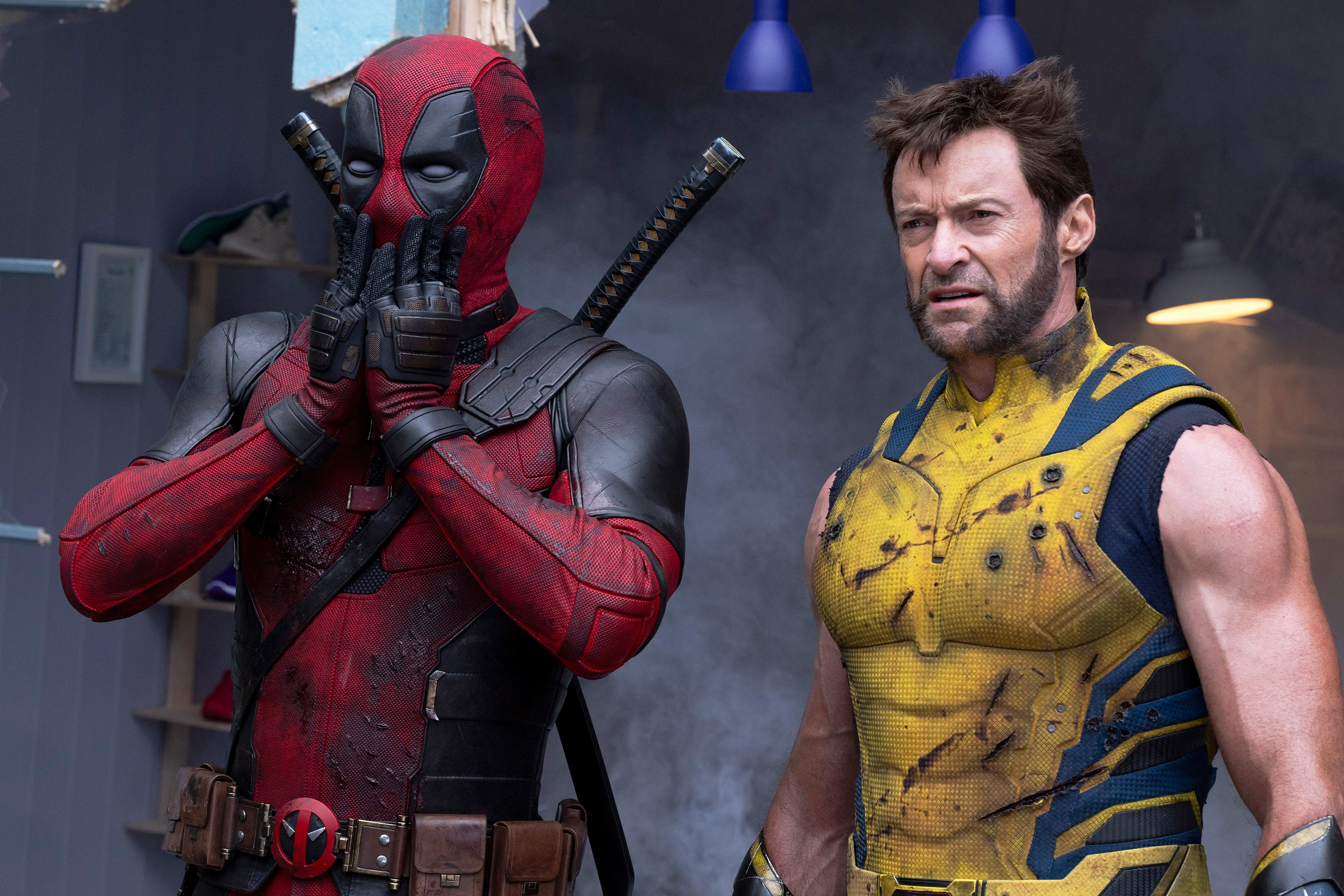 A still from the new Deadpool and Wolverine film