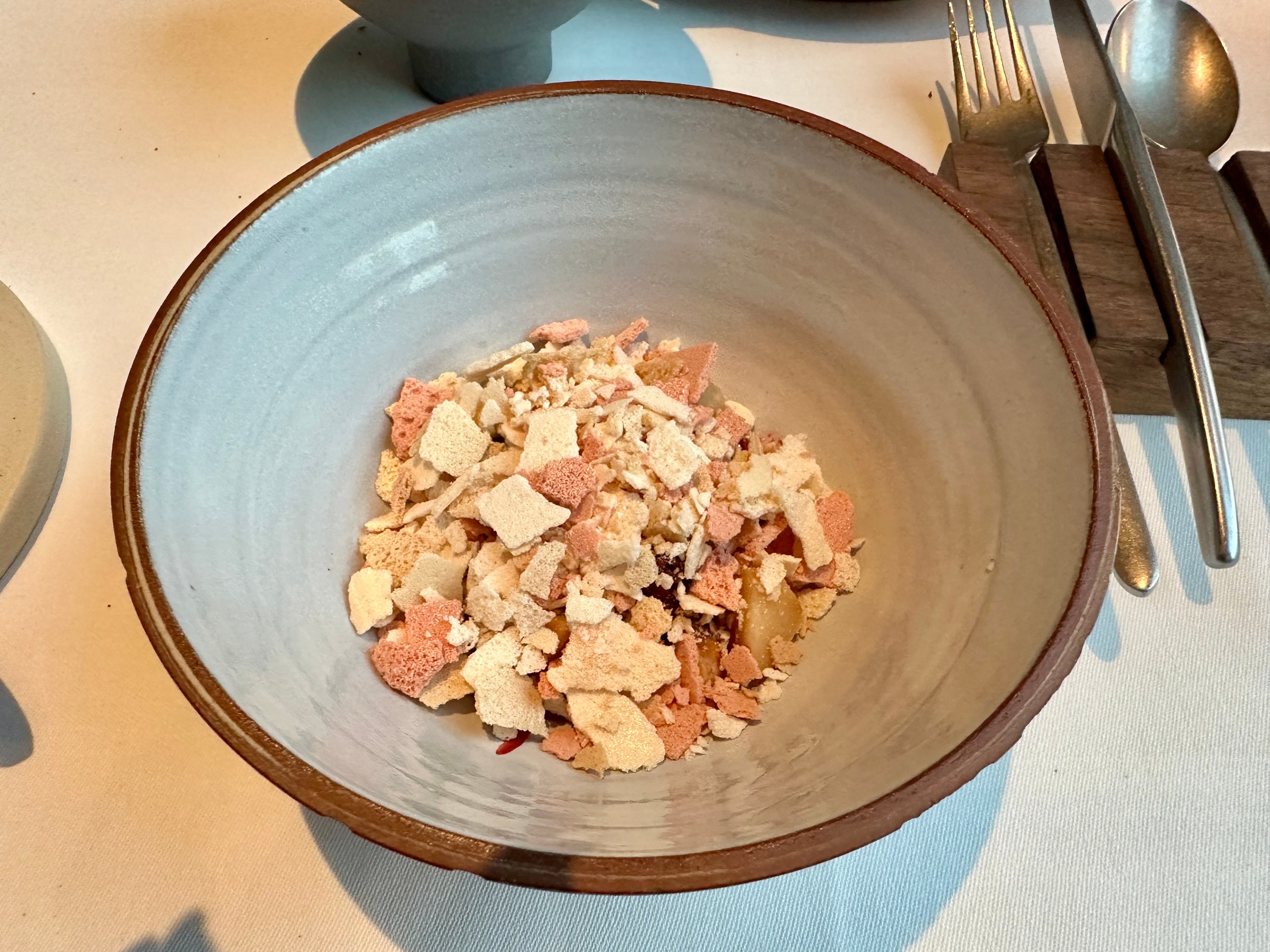 Each course was unique, such as this dish made of beets