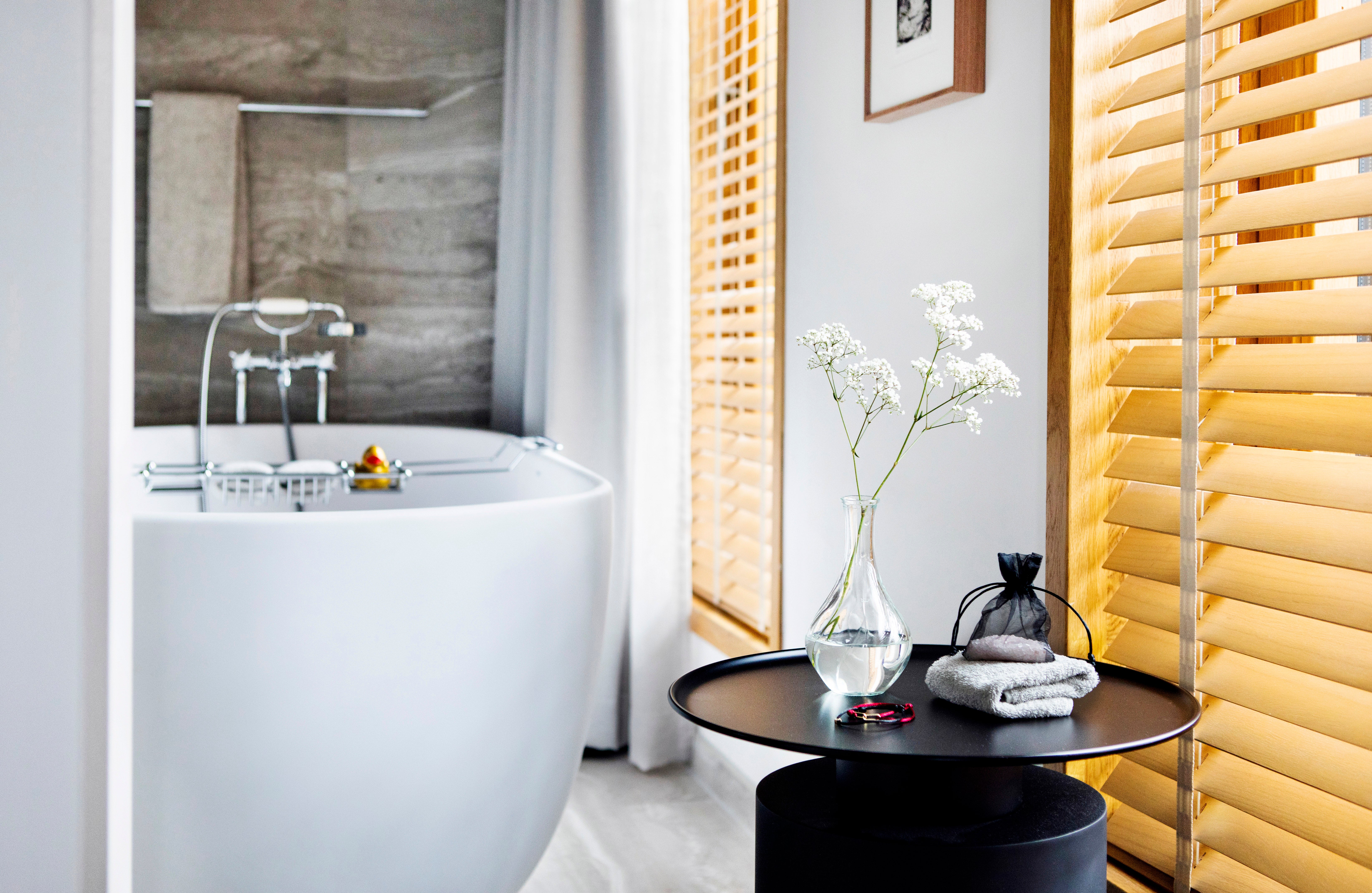 The hotel bathrooms are lovely and spacious, with some boasting soaking tubs