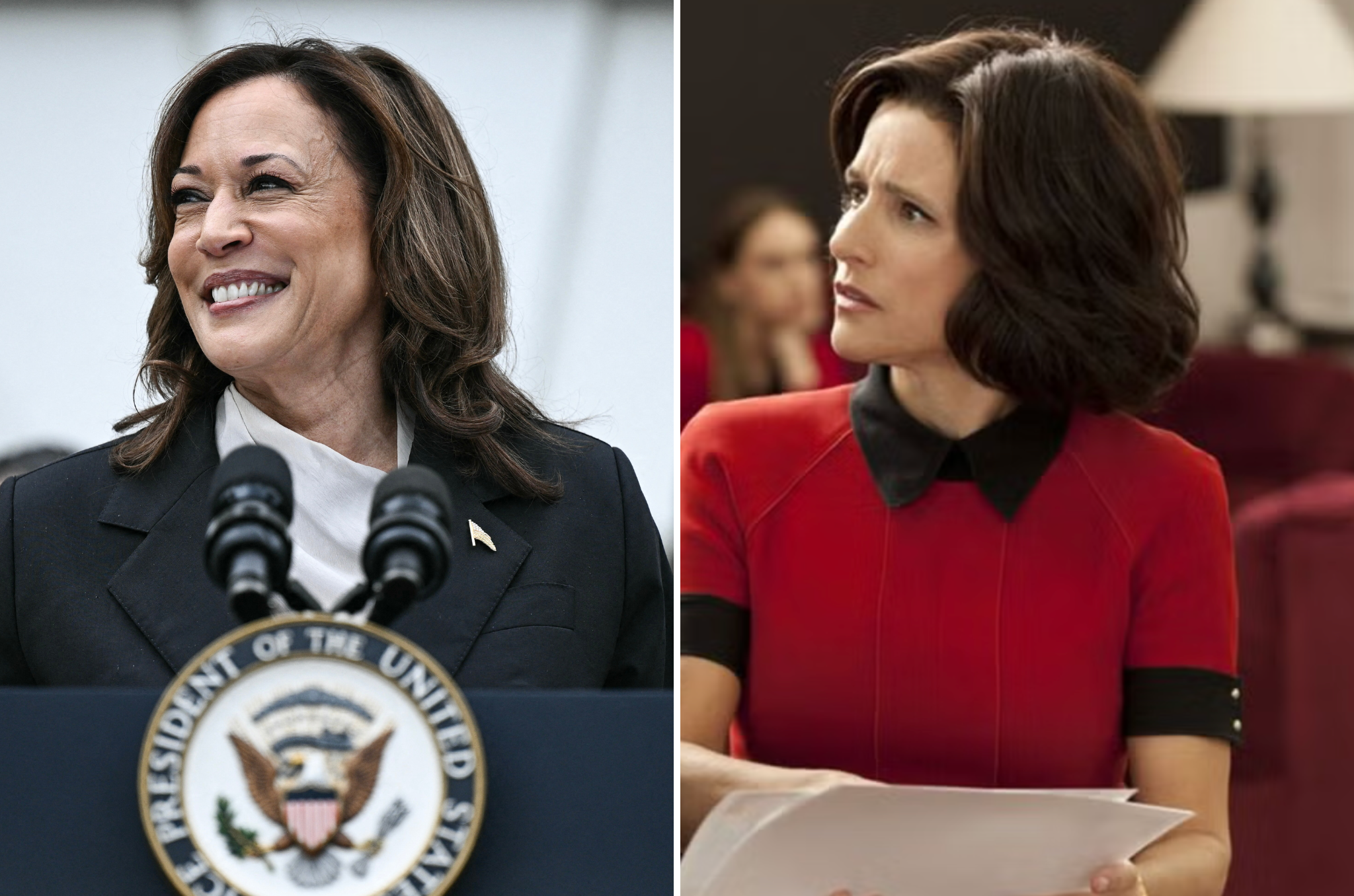 Kamala Harris and Julia Louis-Dreyfus on ‘Veep’