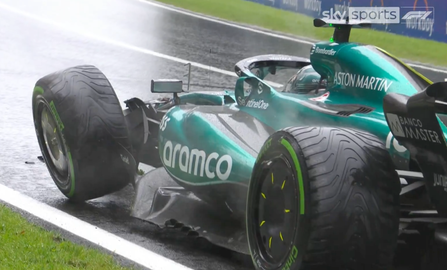 Lance Stroll crashed in practice in Belgium