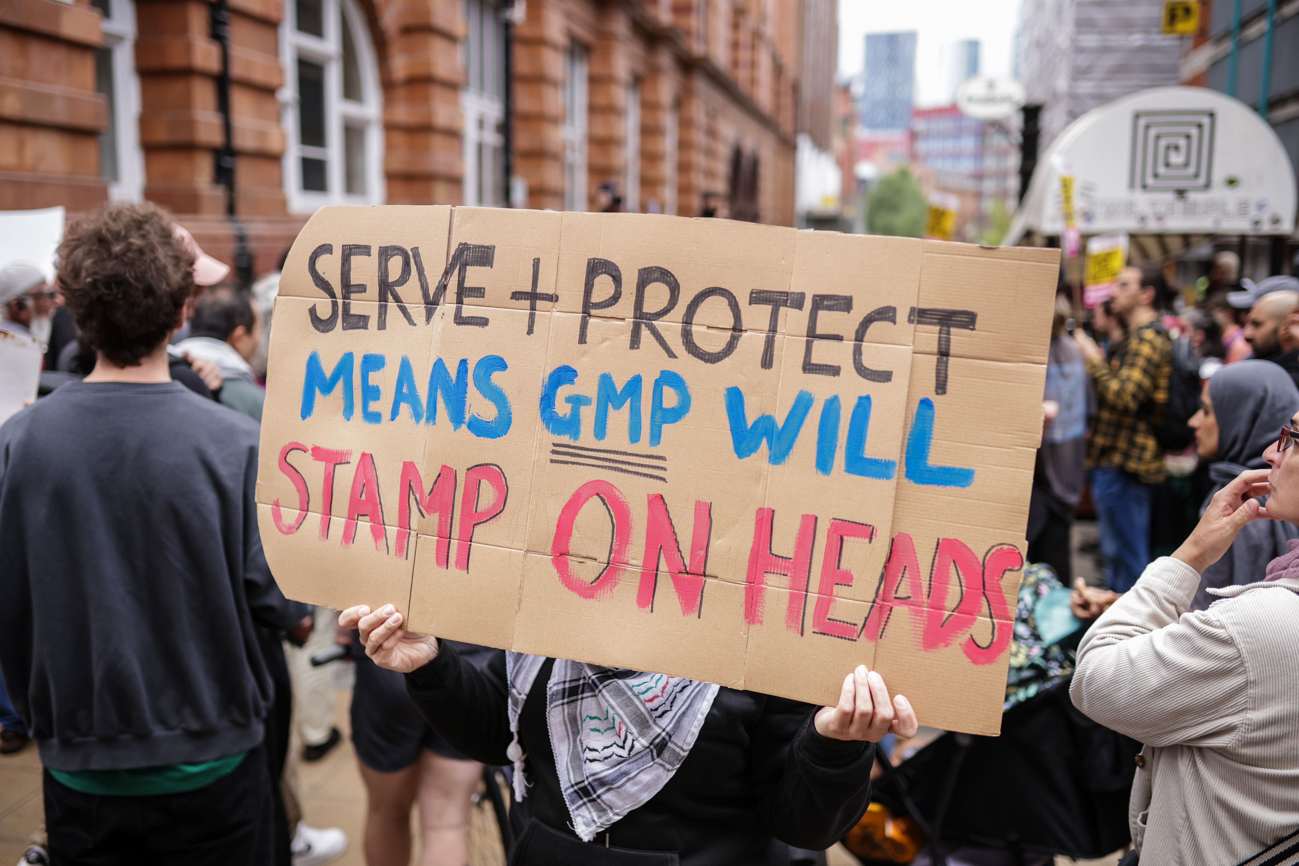 A Stand Up To Racism demonstration in Manchester (James Speakman/PA)