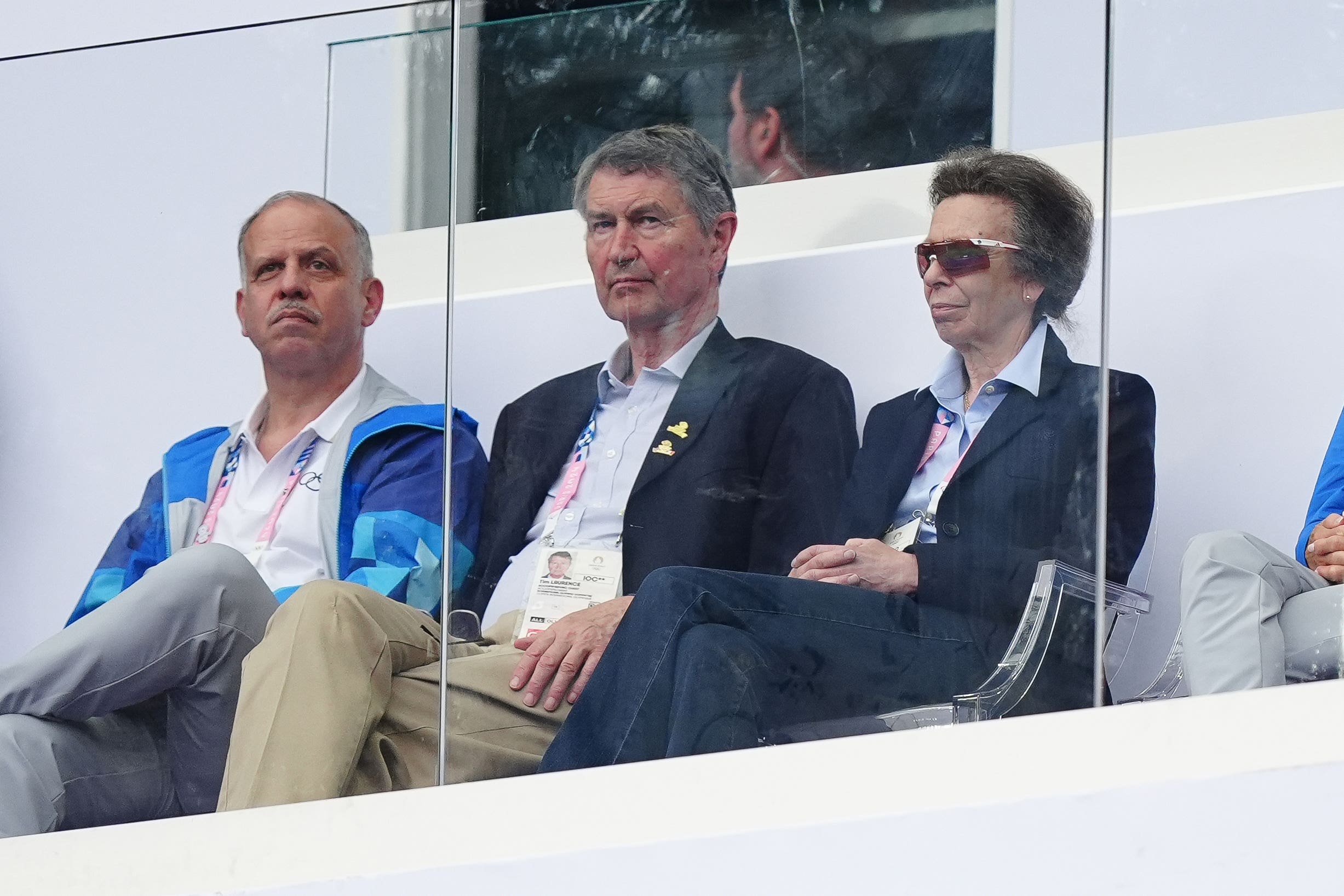 The Princess Royal watches the rugby sevens Bronze Medal match between South Africa and Australia at the Stade de France on the first day of the 2024 Paris Olympic Games (Mike Egerton/PA)