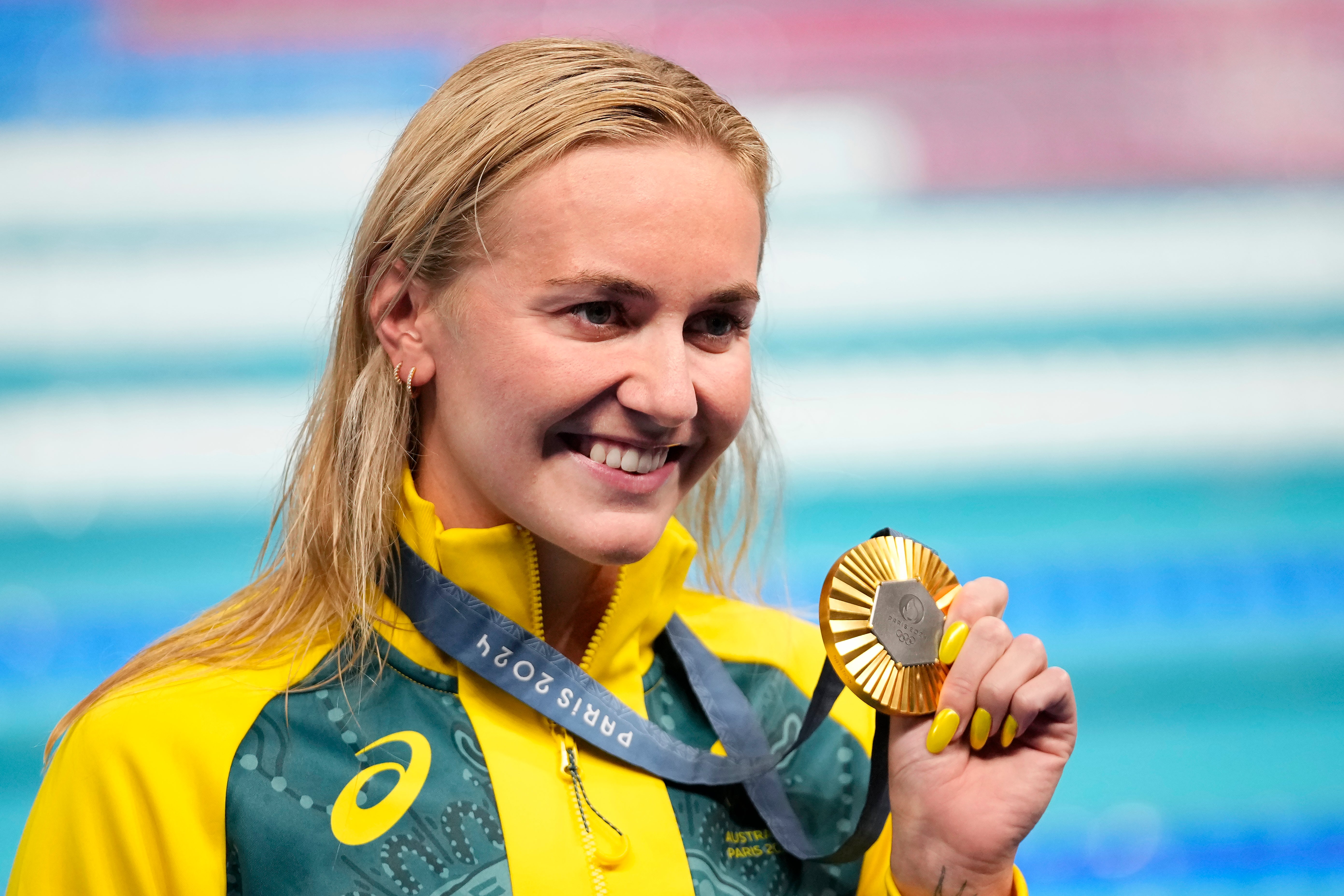 US champion Katie Ledecky was blown out of the water by Australian star Ariarne Titmus (pictured) in the women’s 400 meter freestyle