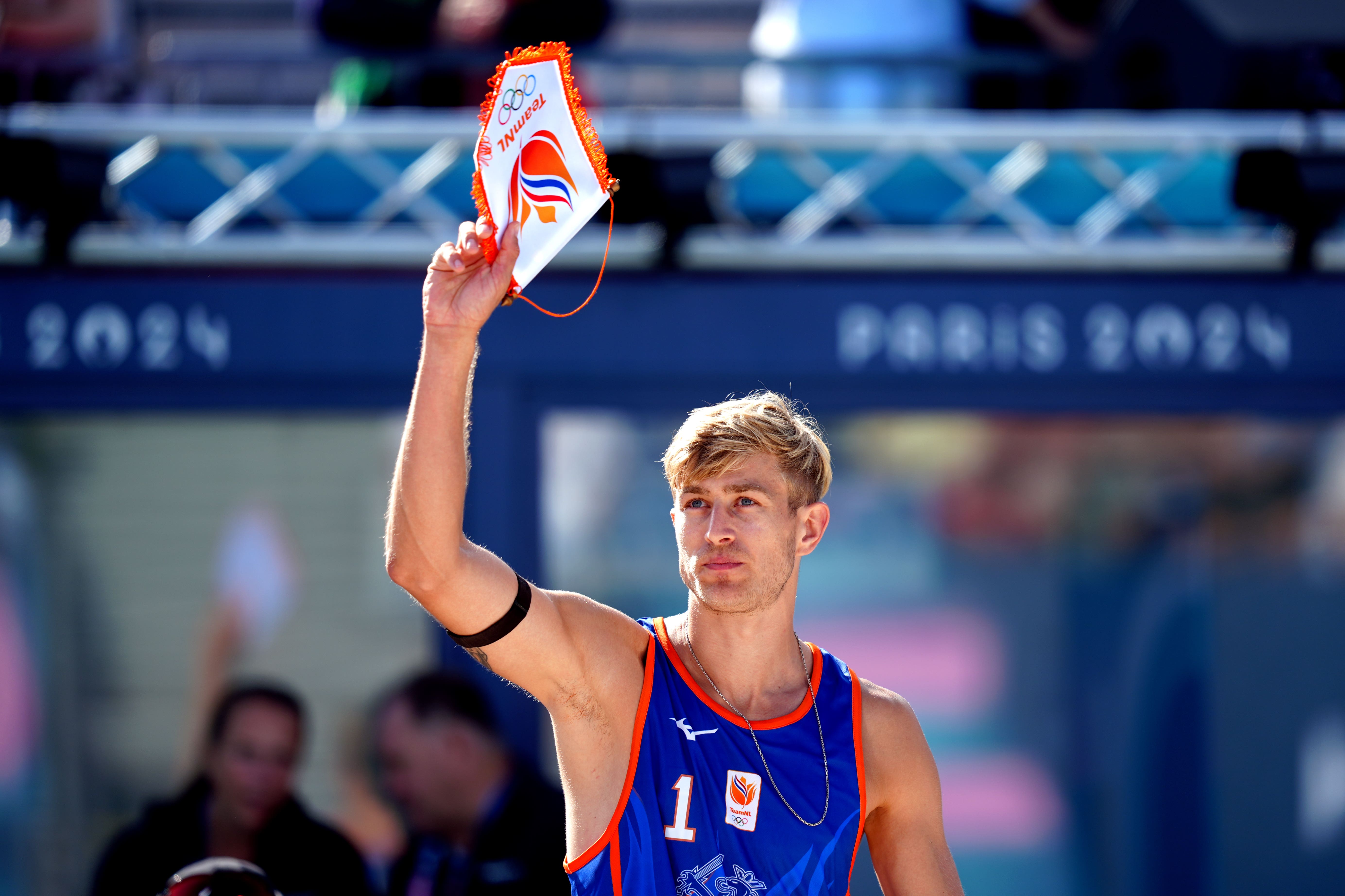 Steven van de Velde was greeted by boos as he was introduced at the beach volleyball (David Davies, PA)