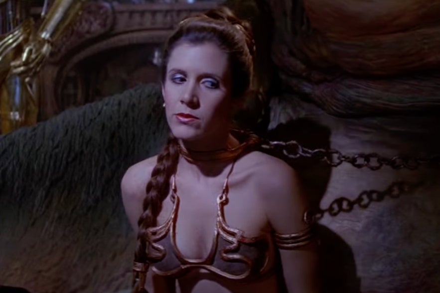 Leia moments before killing Jabba the Hutt