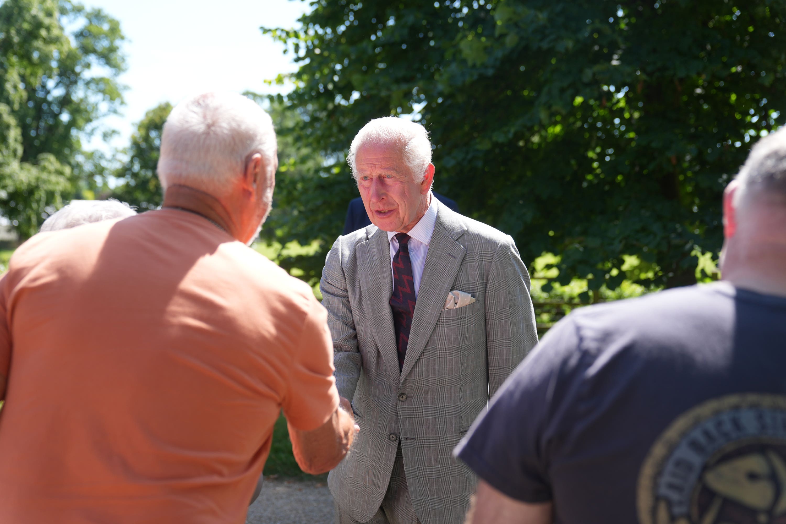 The King spoke to well-wishers as he attended church on the Sandringham estate (Joe Giddens/PA)