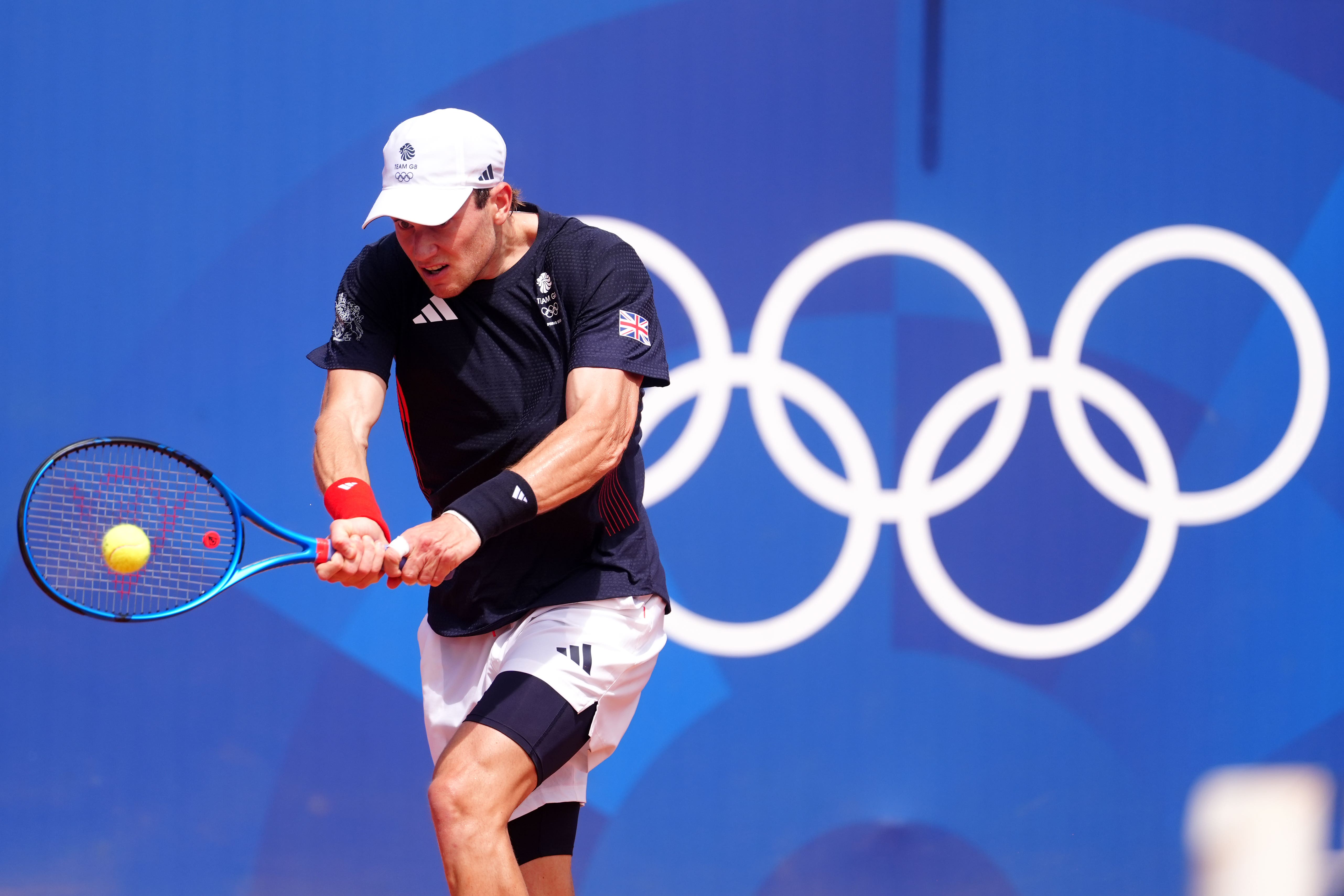 Jack Draper plays a backhand at Roland Garros (Peter Byrne/PA)