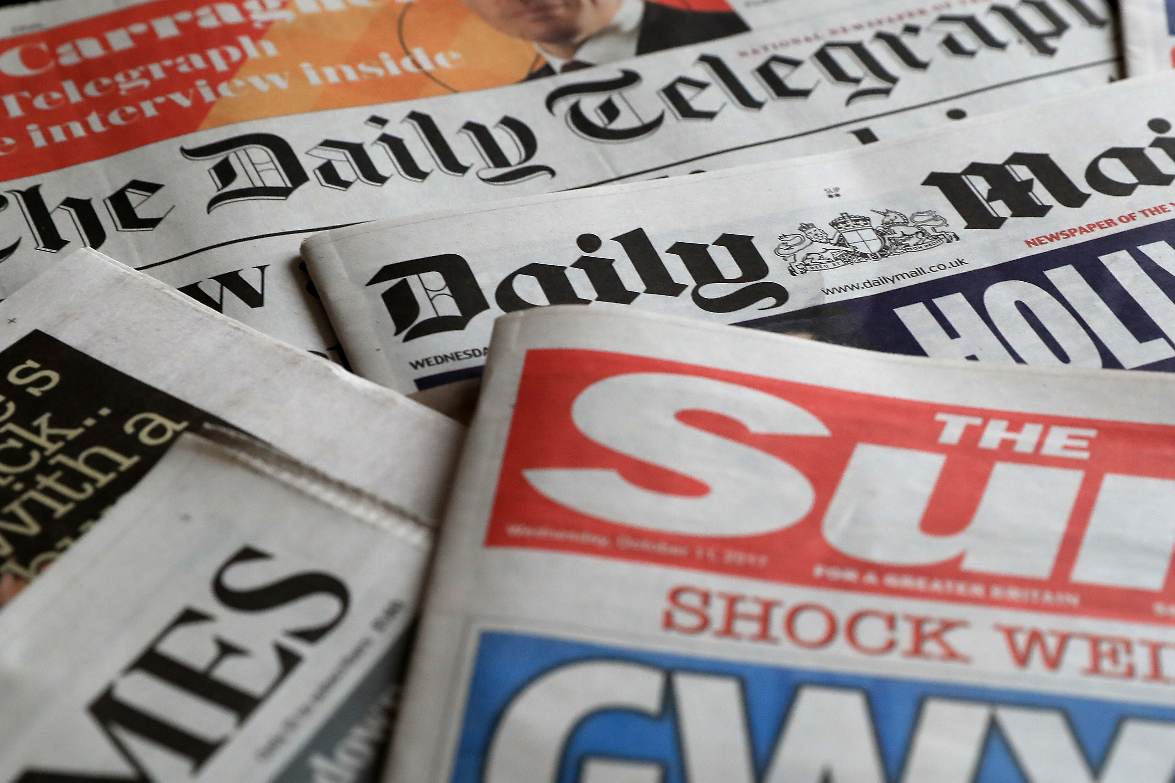 A collection of British newspapers (Peter Byrne/PA)