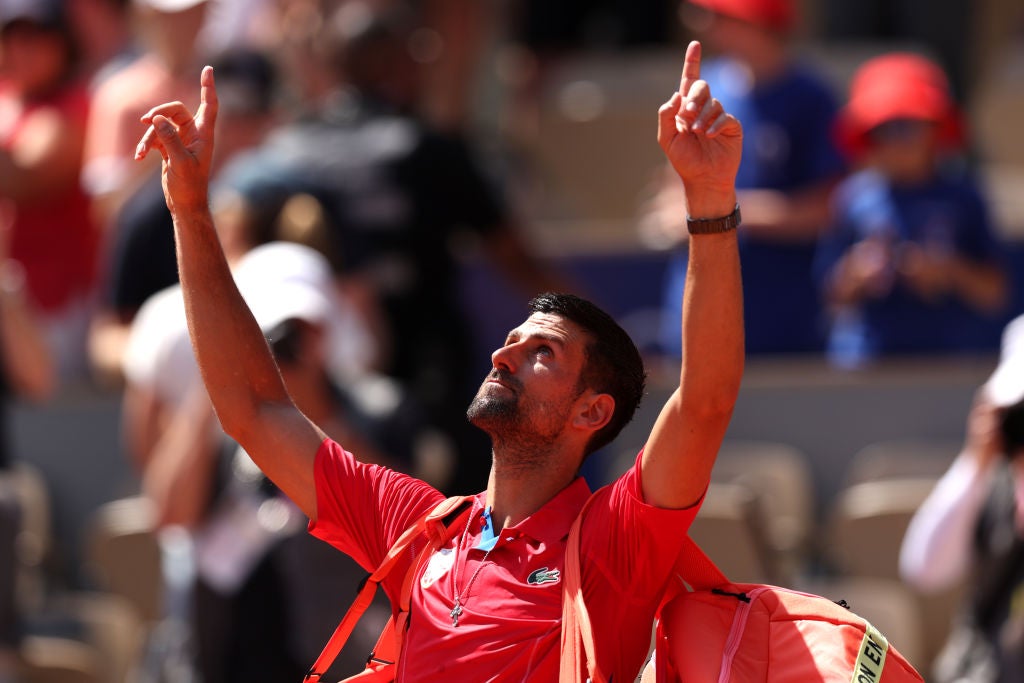 Djokovic celebrates victory as he continued his bid for Olympic gold