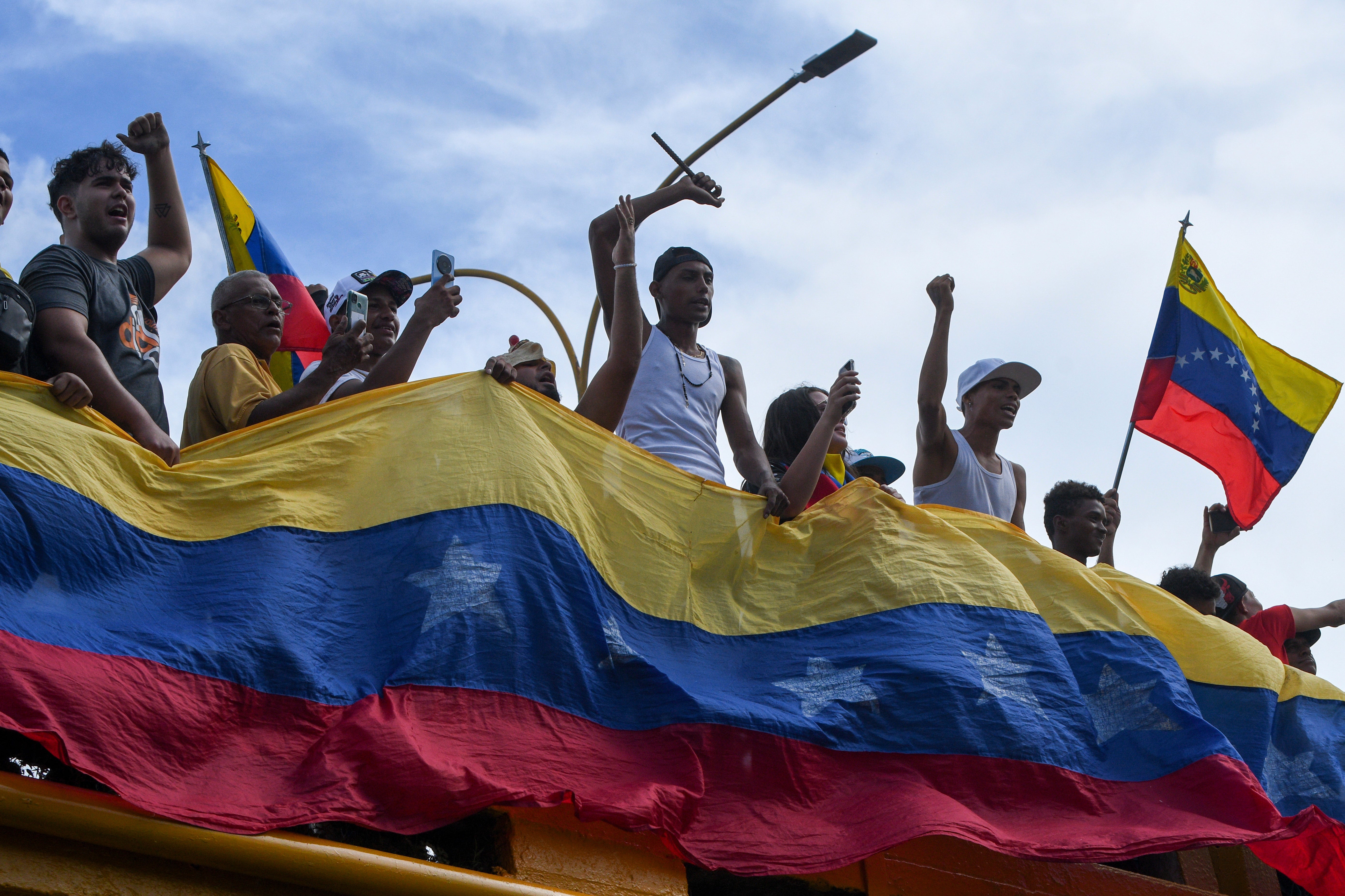 Protesters demonstrate against the official election result declaring Nicolas Maduro winner of Venezuela’s presidential election