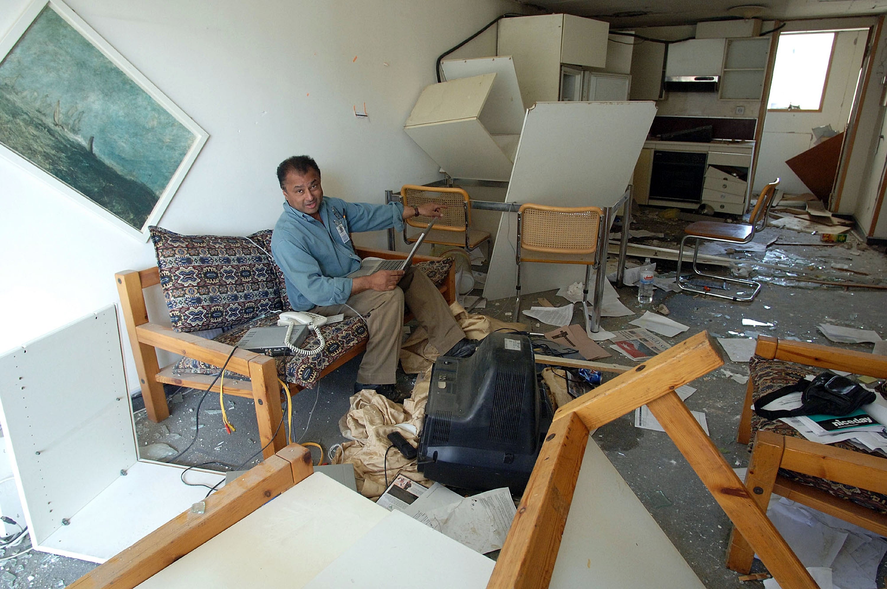 Sitting in his bombed-out hotel room in Baghdad, in 2005