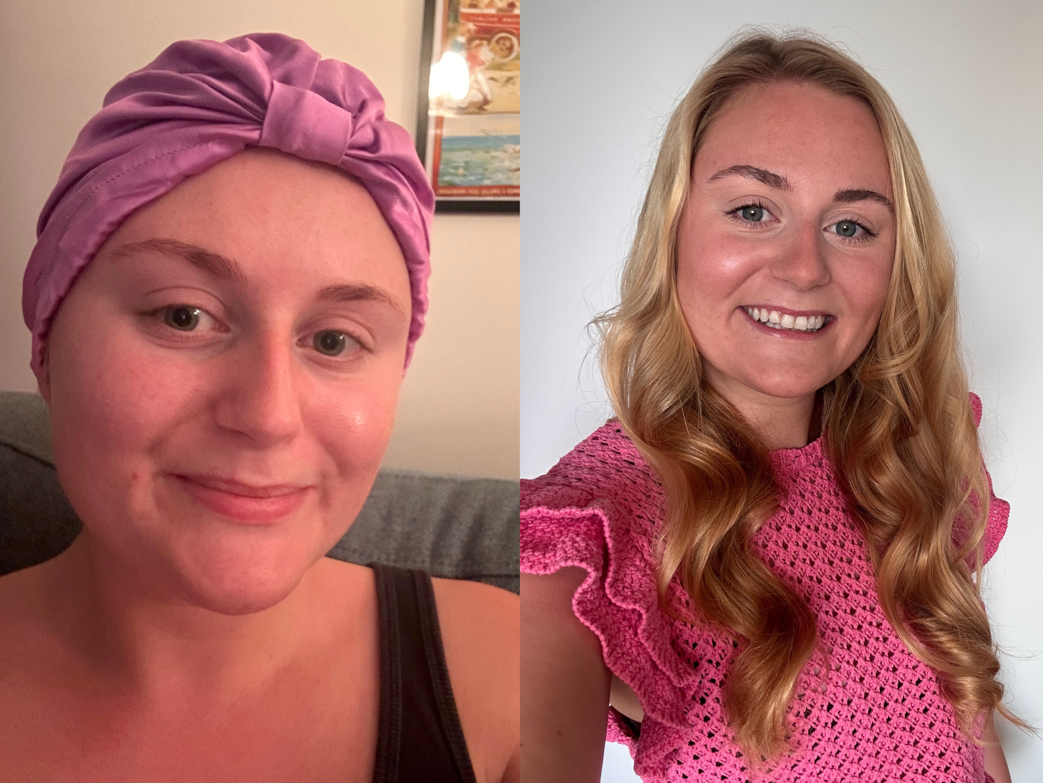 The night before versus the morning after using the Silke hair wrap