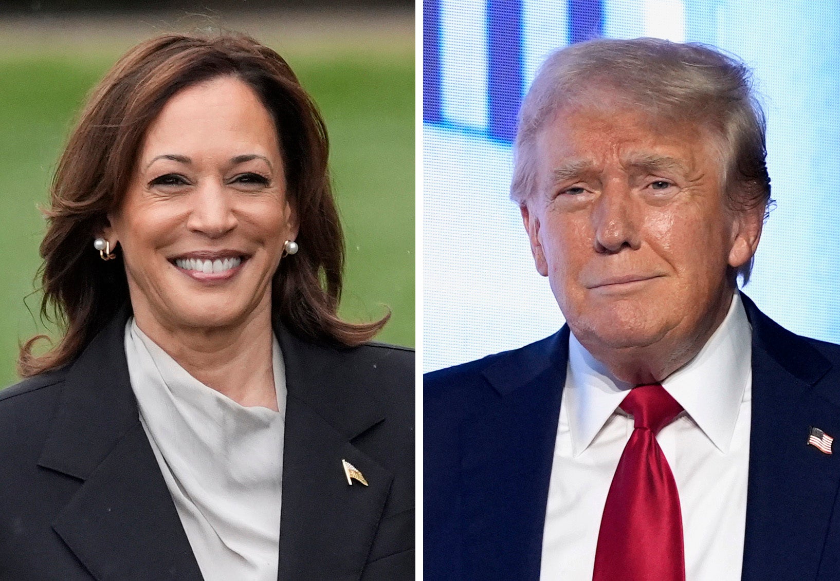 Vice-President Kamala Harris (left) and Republican presidential candidate Donald Trump (right)