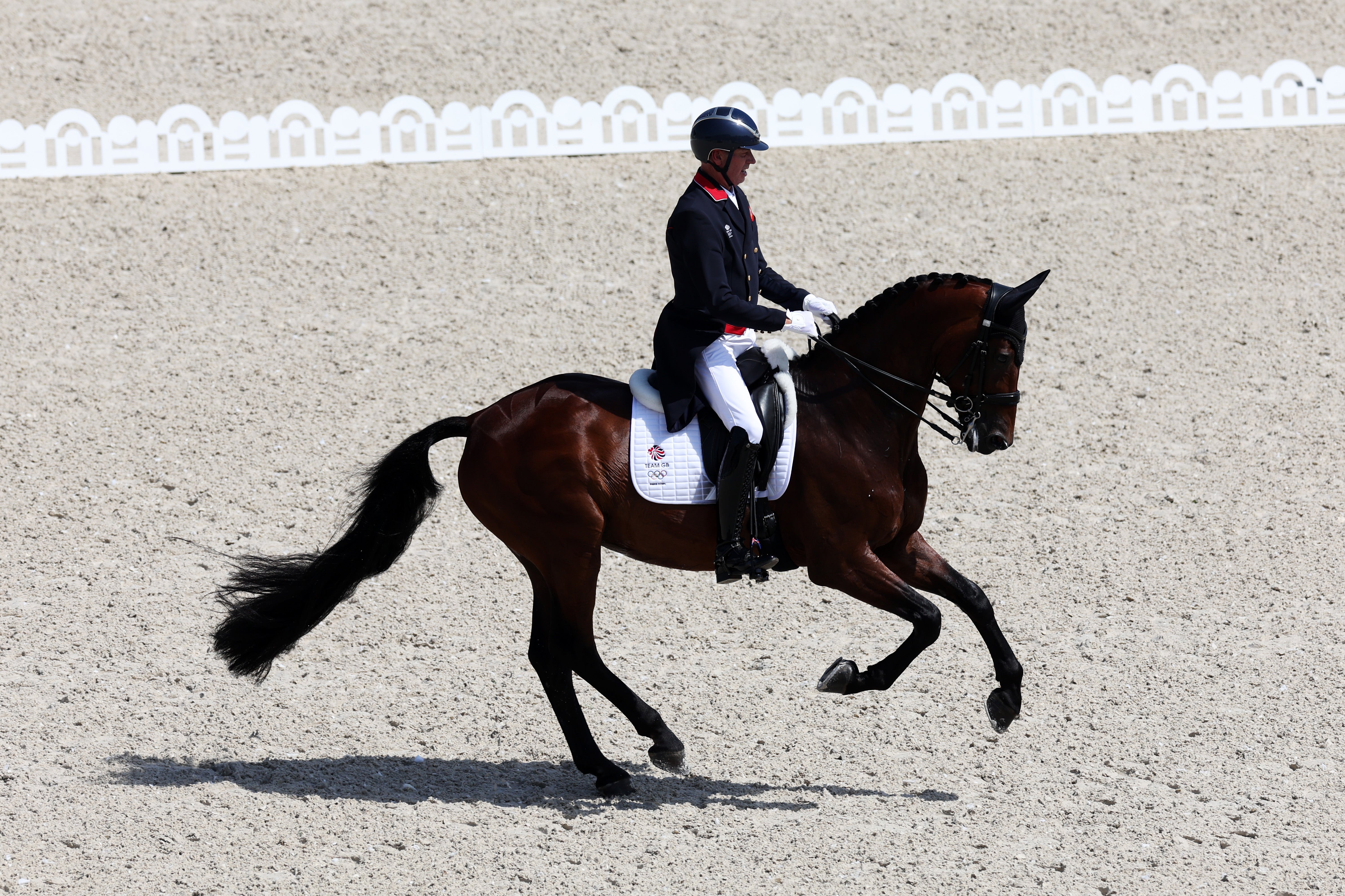 Carl Hester was in action at the Olympics on Tuesday on ‘Fame’