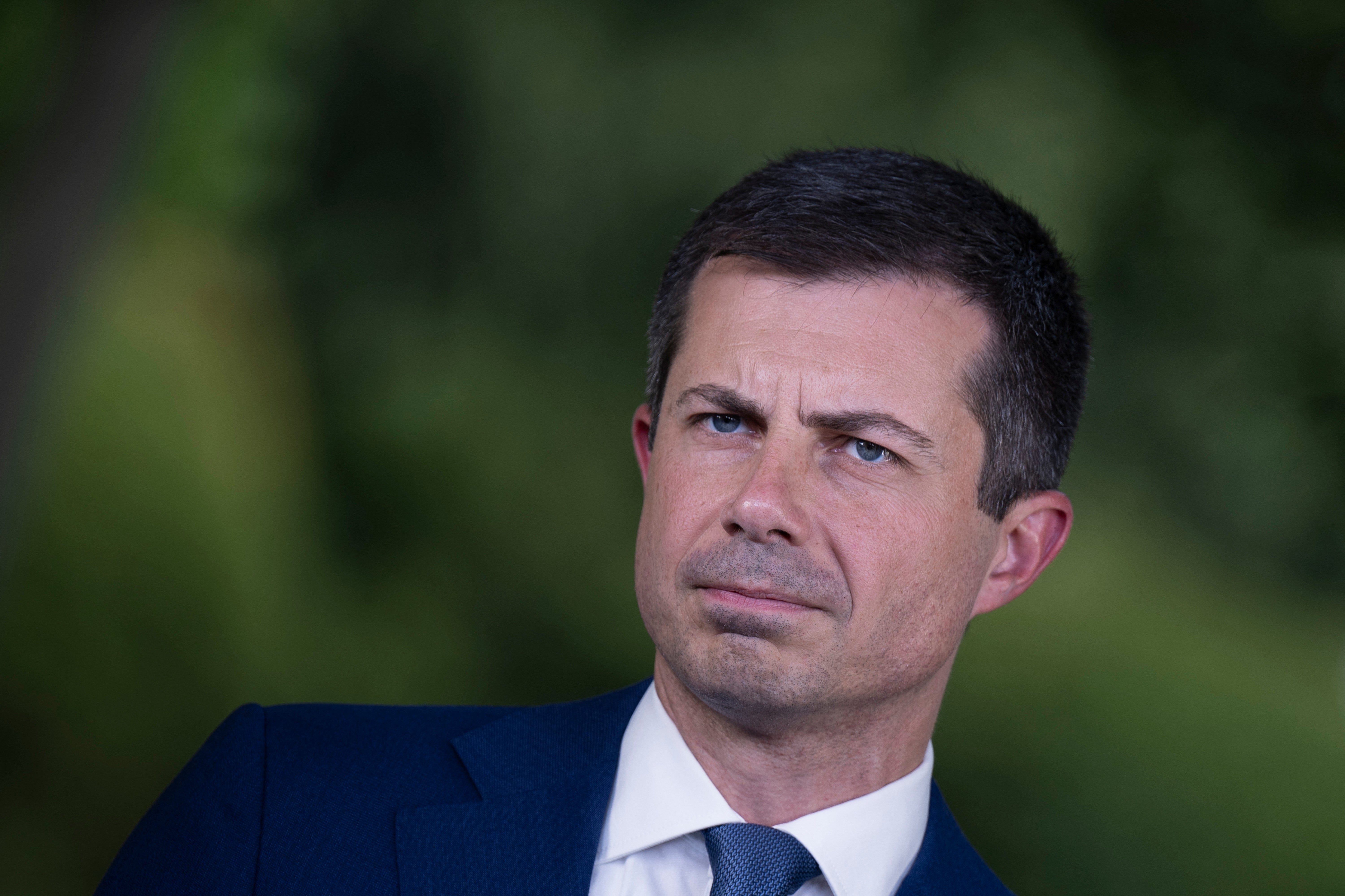 Pete Buttigieg, pictured on July 23, slammed Donald Trump for using Hulk Hogan and Kid Rock to ‘appeal to the working man’ at the Republican National Convention earlier this month