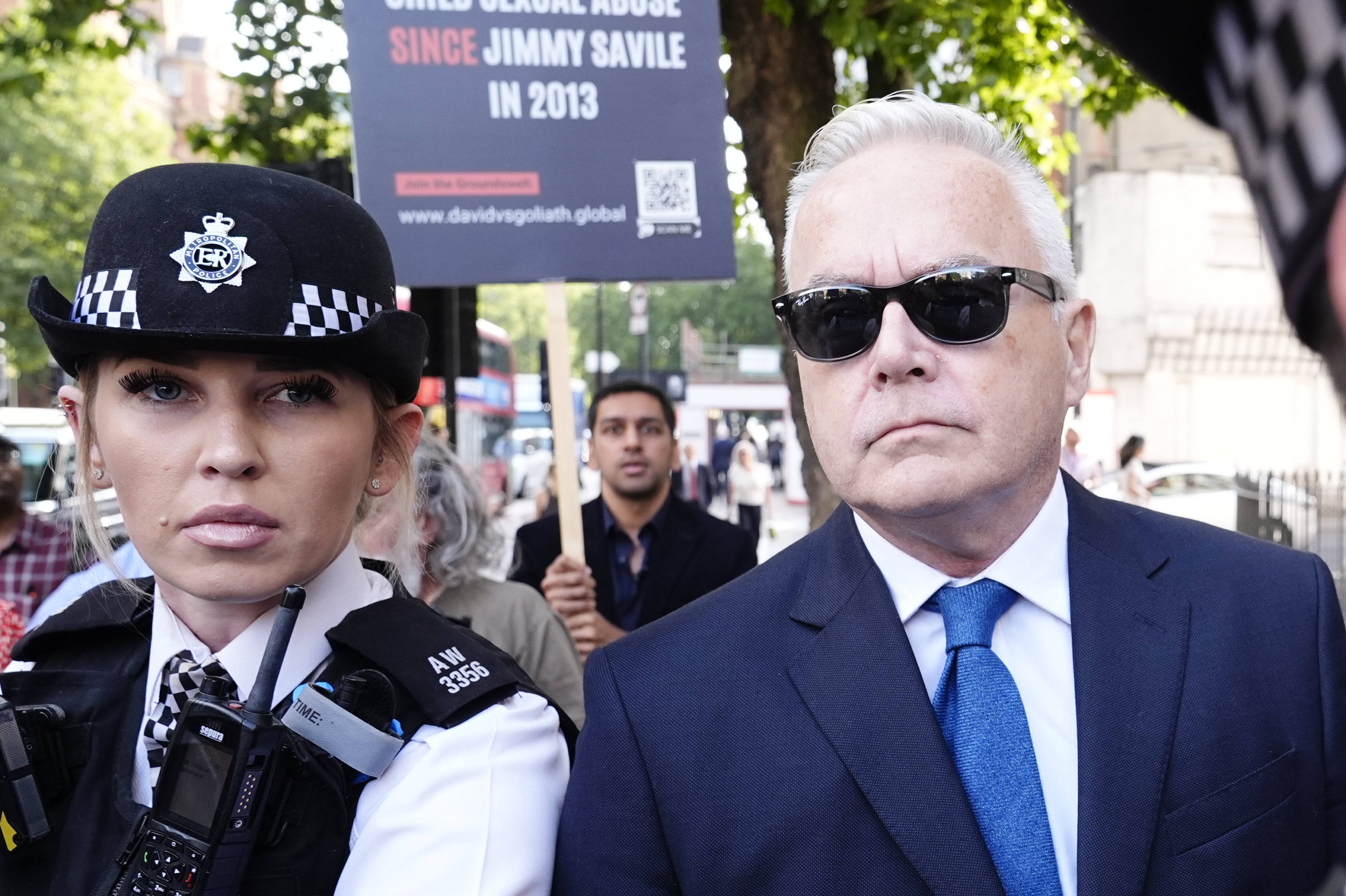 Former BBC broadcaster Huw Edwards arriving at Westminster Magistrates' Court